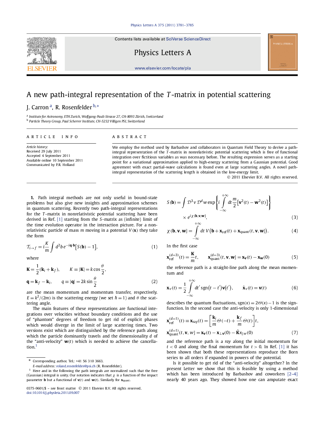 A new path-integral representation of the T-matrix in potential scattering