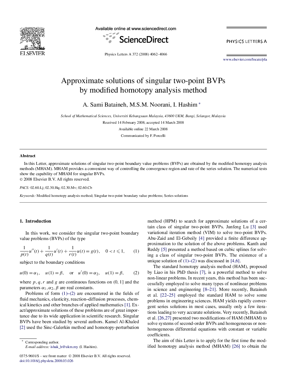 Approximate solutions of singular two-point BVPs by modified homotopy analysis method