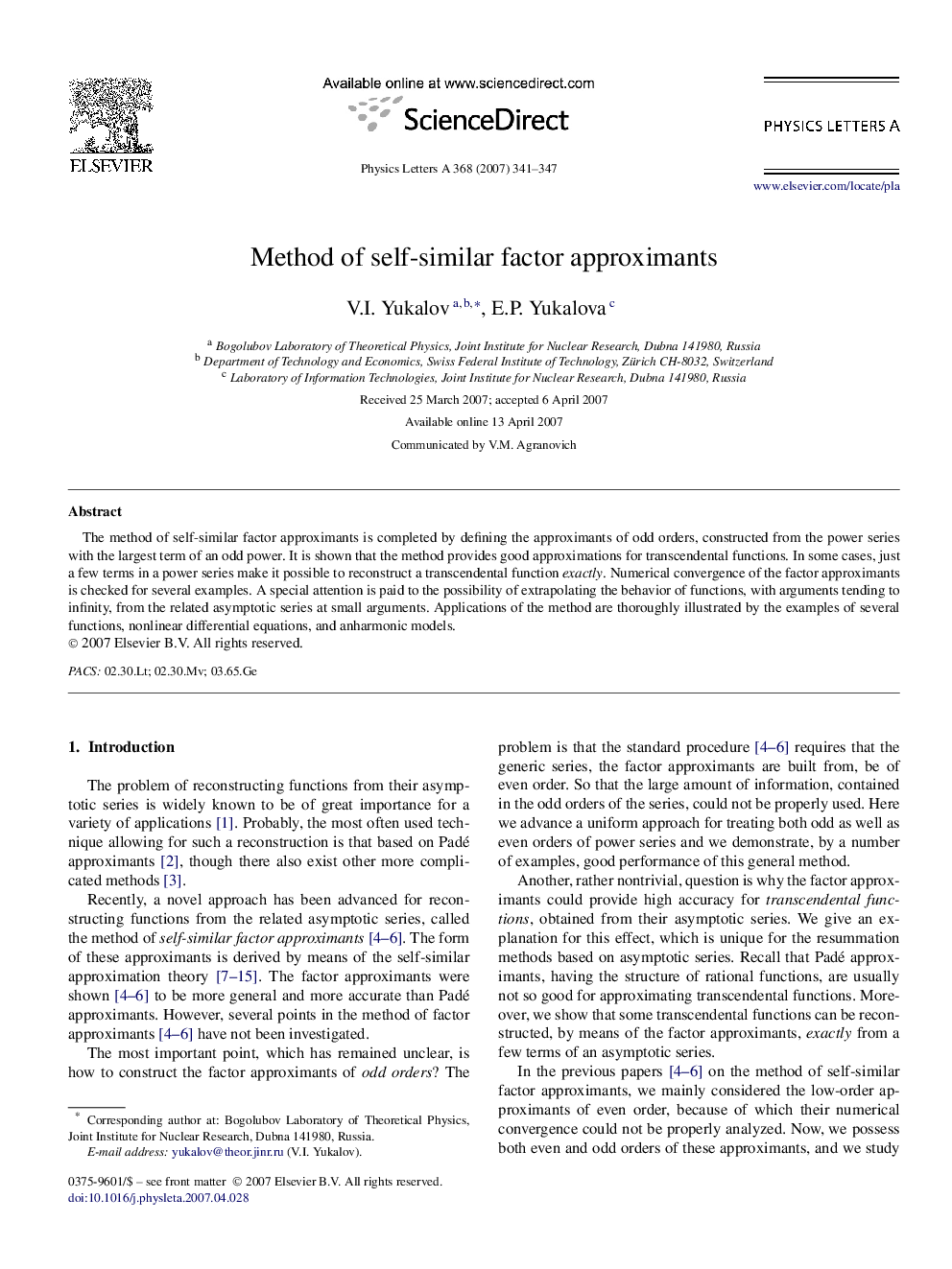 Method of self-similar factor approximants