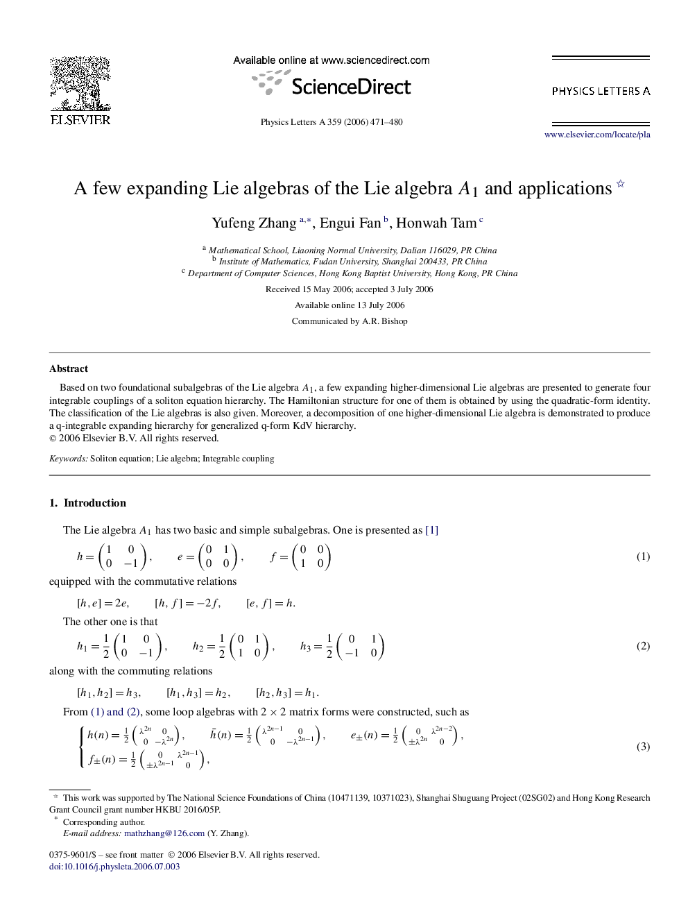 A few expanding Lie algebras of the Lie algebra A1 and applications