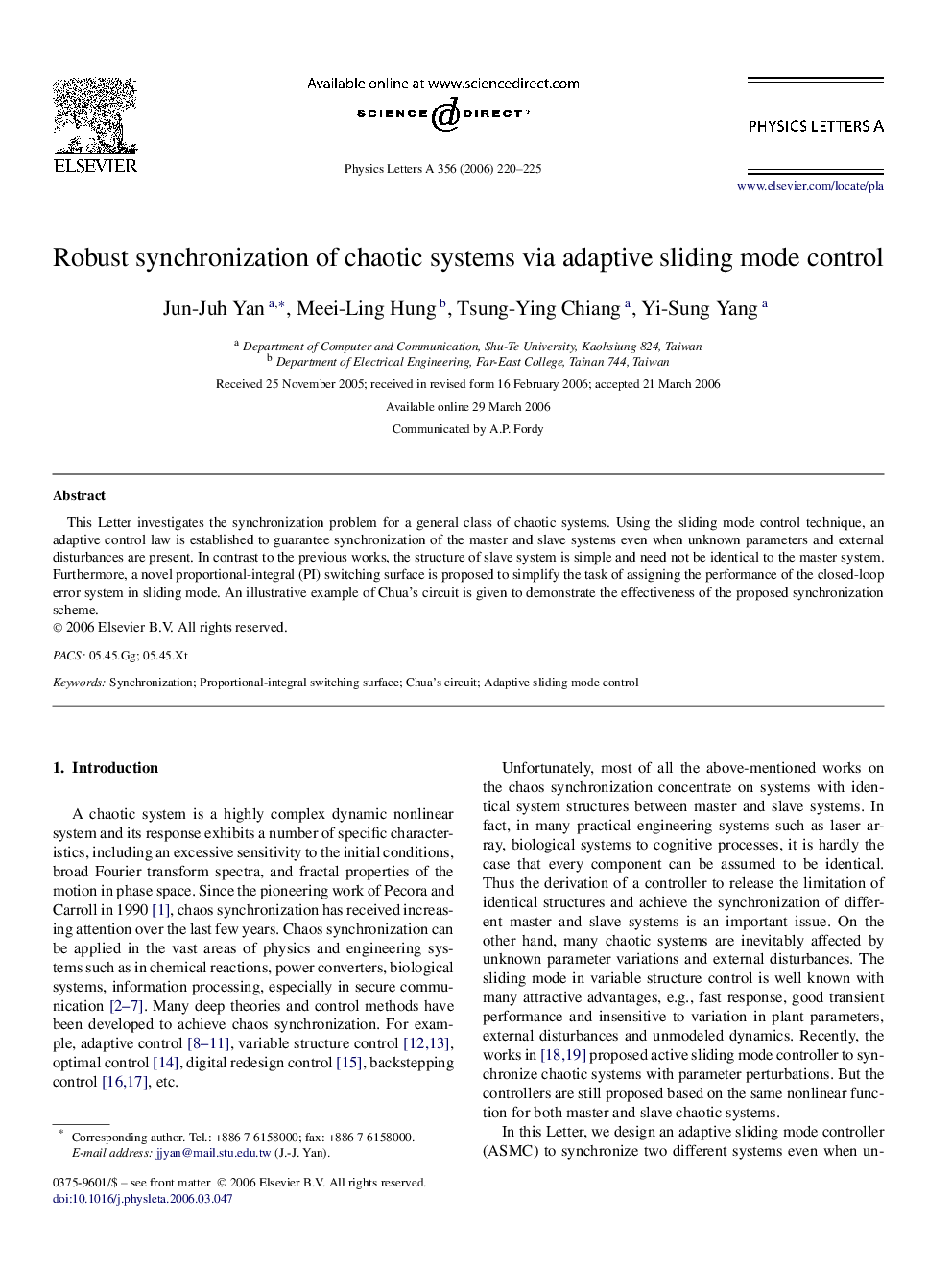 Robust synchronization of chaotic systems via adaptive sliding mode control