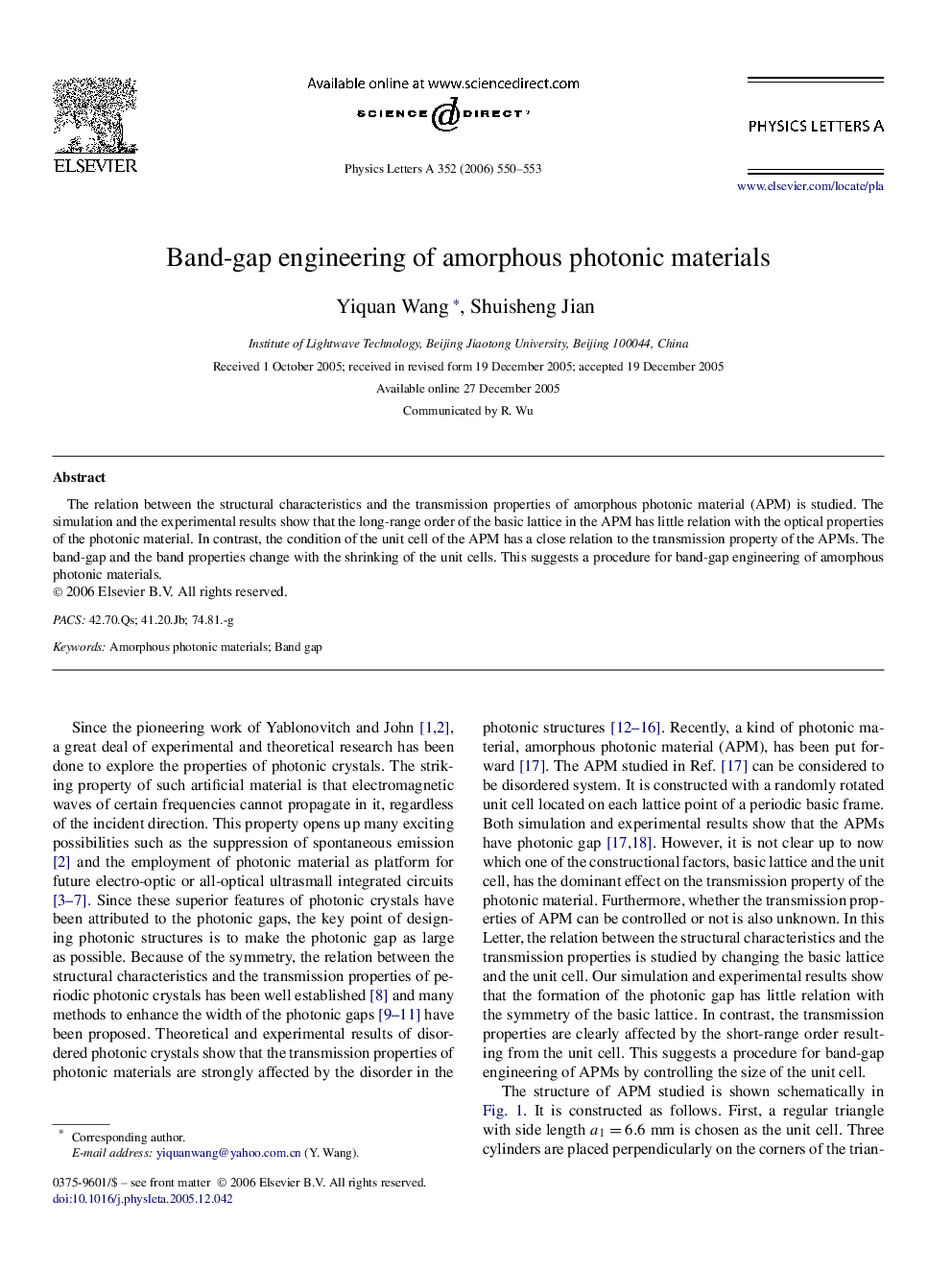 Band-gap engineering of amorphous photonic materials