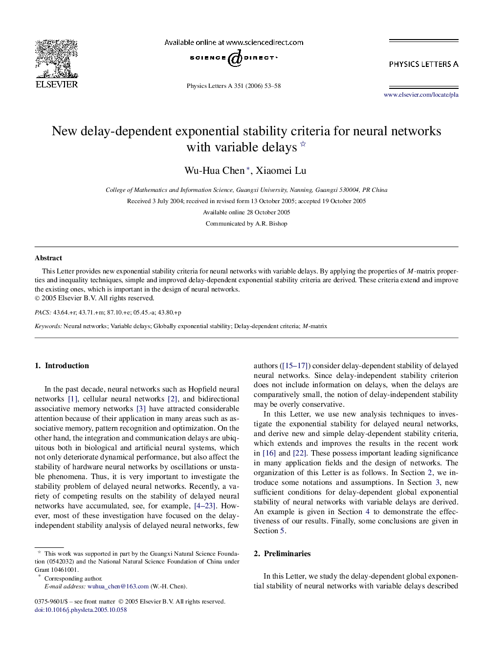 New delay-dependent exponential stability criteria for neural networks with variable delays 