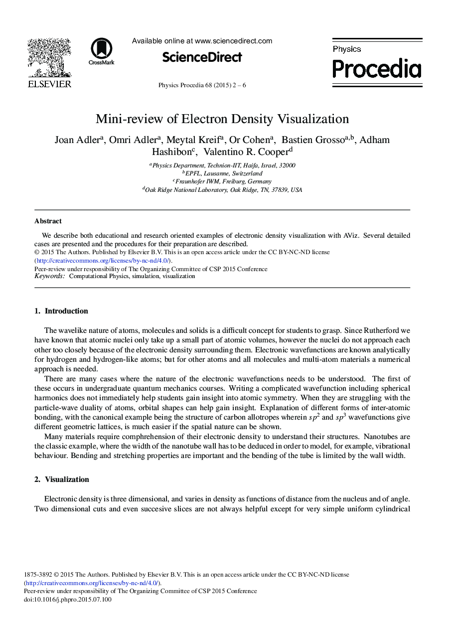 Mini-review of Electron Density Visualization 