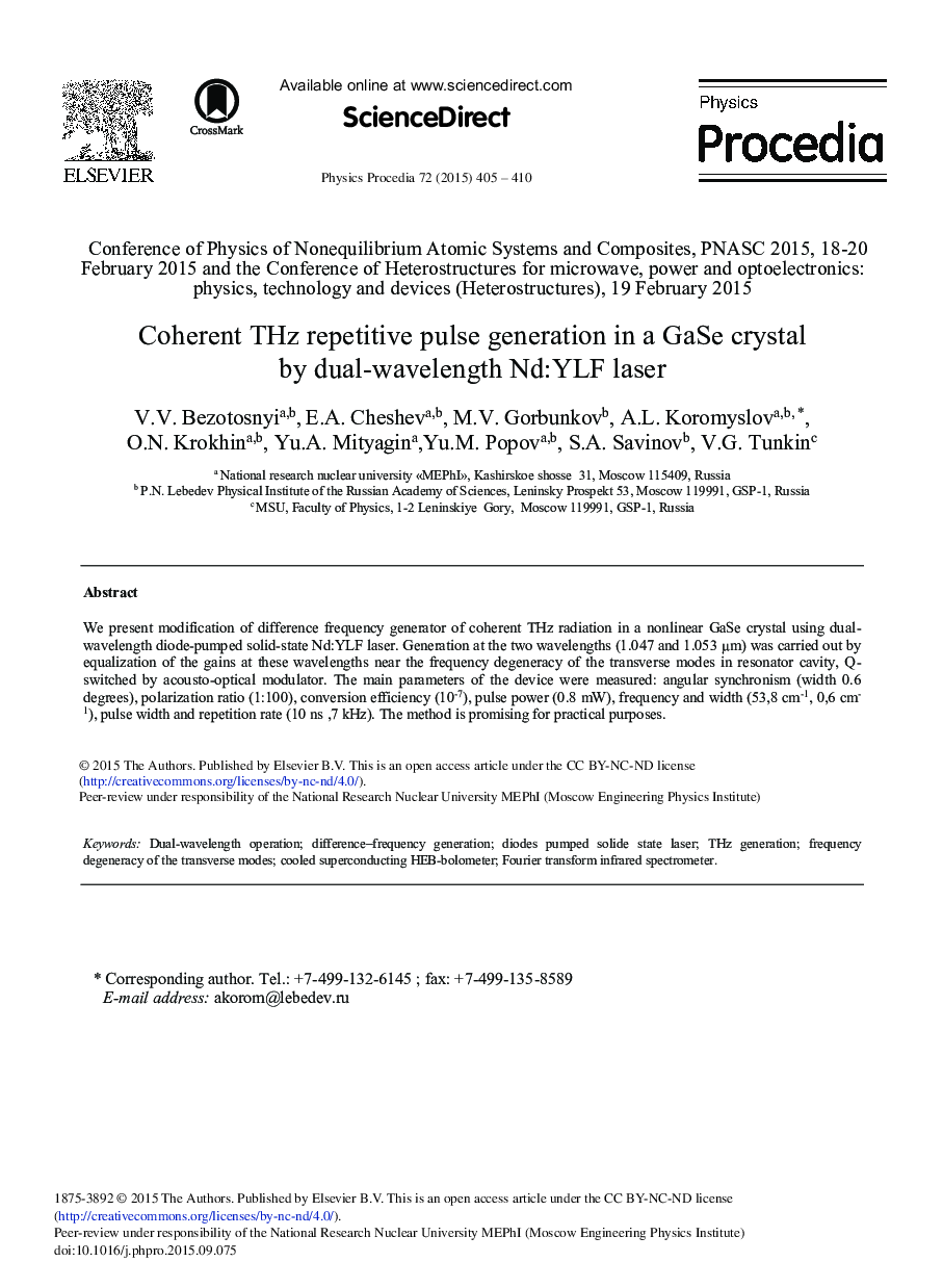 Coherent THz Repetitive Pulse Generation in a GaSe Crystal by Dual-wavelength Nd:YLF Laser 