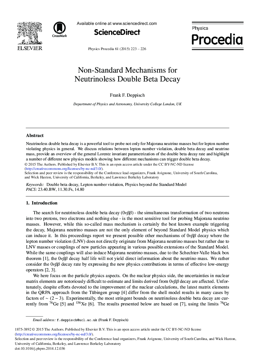 Non-Standard Mechanisms for Neutrinoless Double Beta Decay 