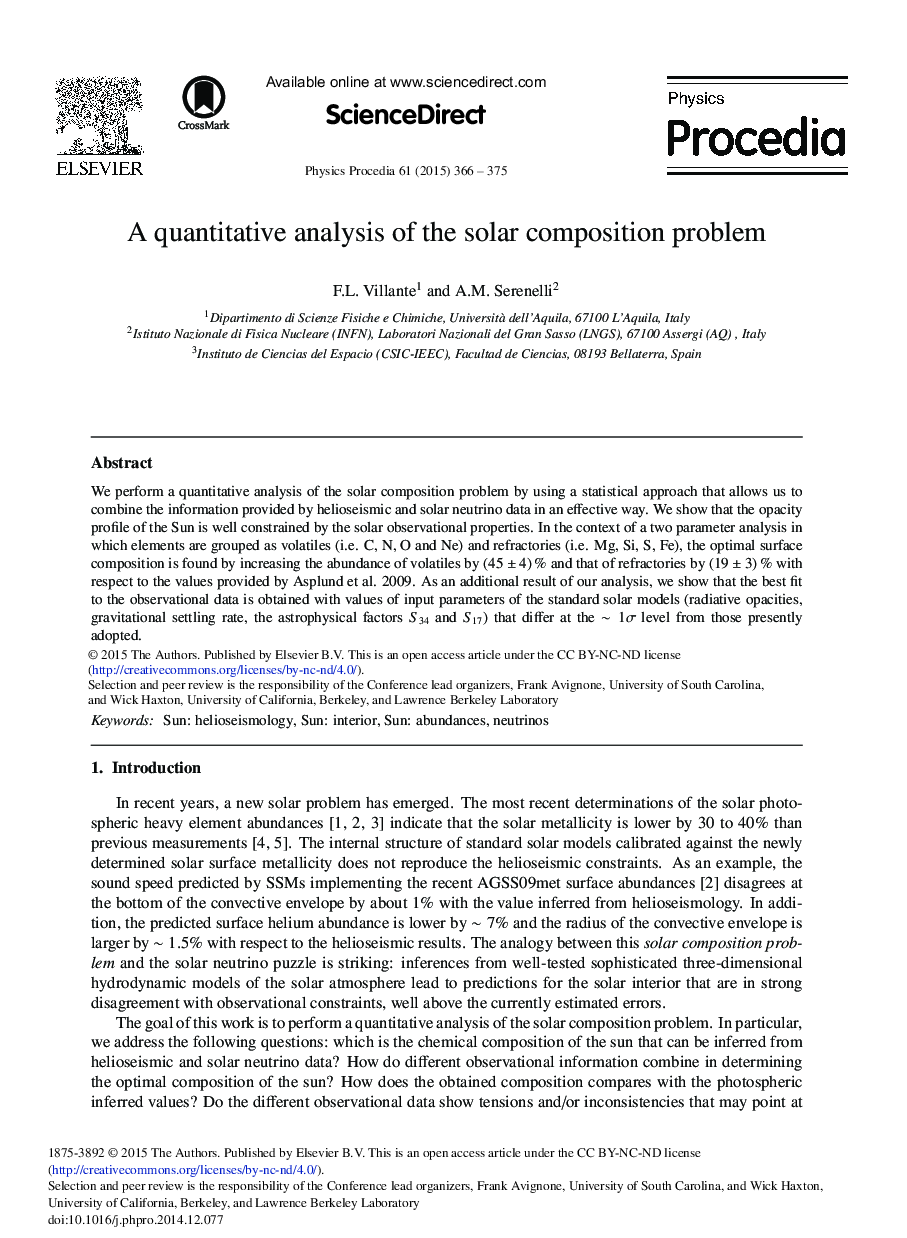 A Quantitative Analysis of the Solar Composition Problem 