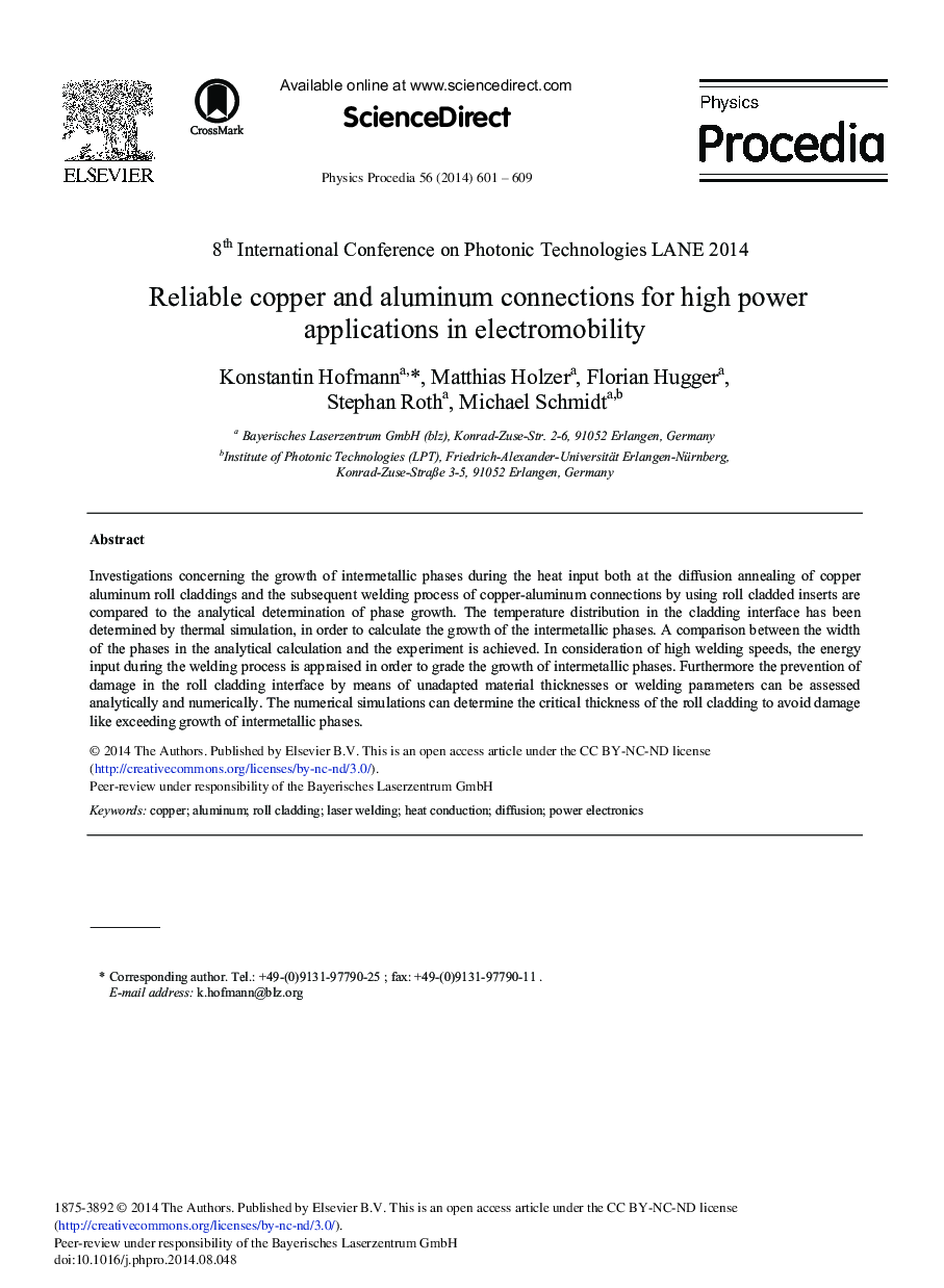 Reliable Copper and Aluminum Connections for High Power Applications in Electromobility