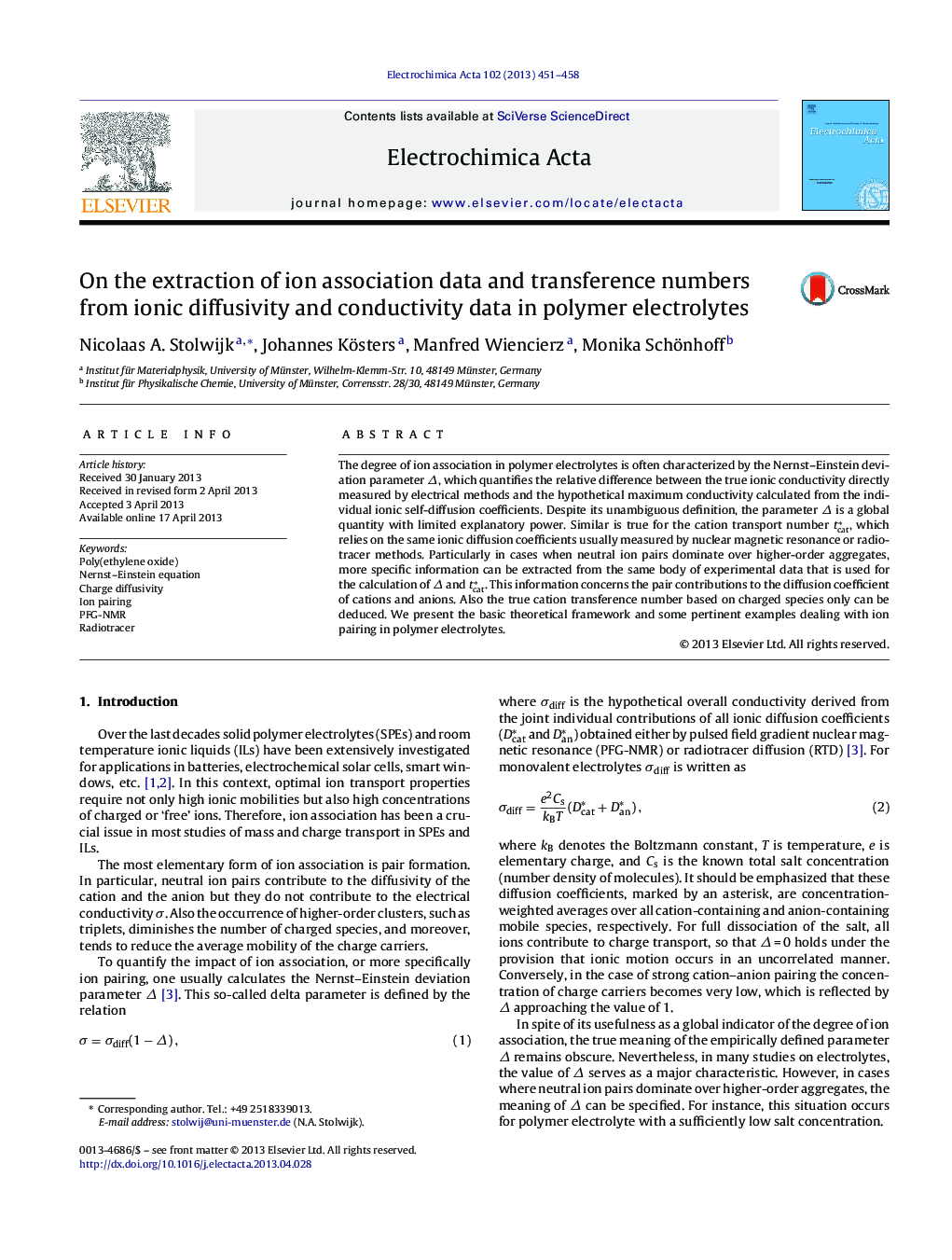On the extraction of ion association data and transference numbers from ionic diffusivity and conductivity data in polymer electrolytes