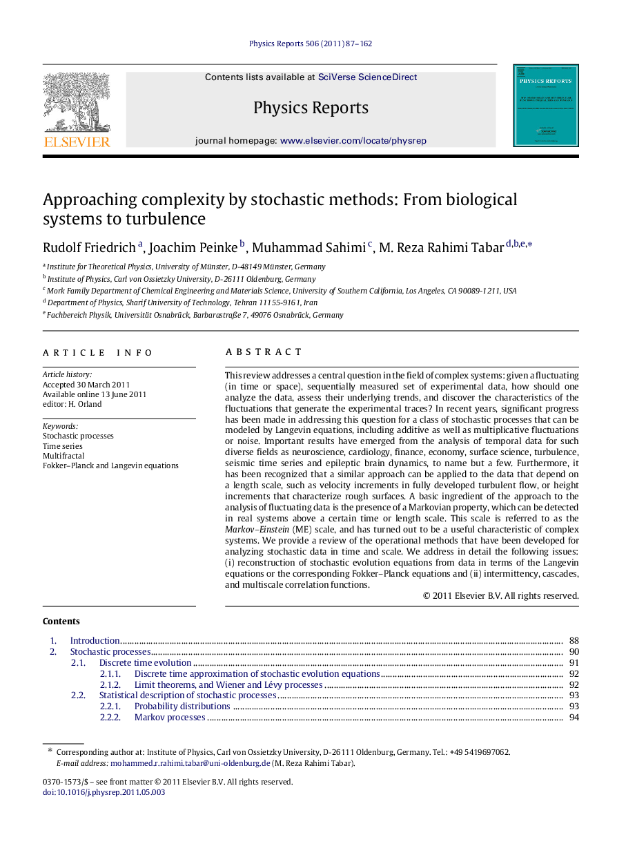 Approaching complexity by stochastic methods: From biological systems to turbulence