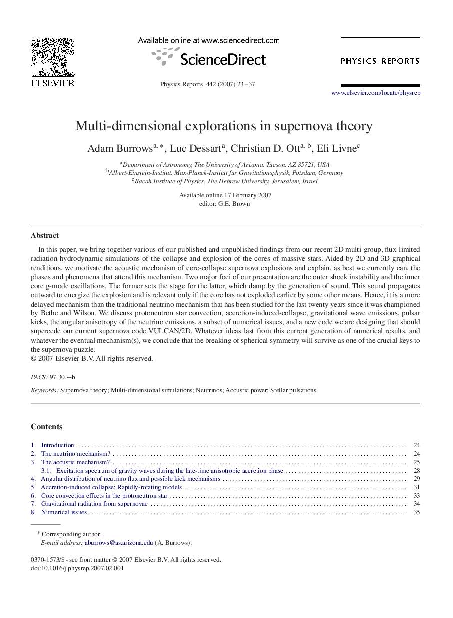 Multi-dimensional explorations in supernova theory