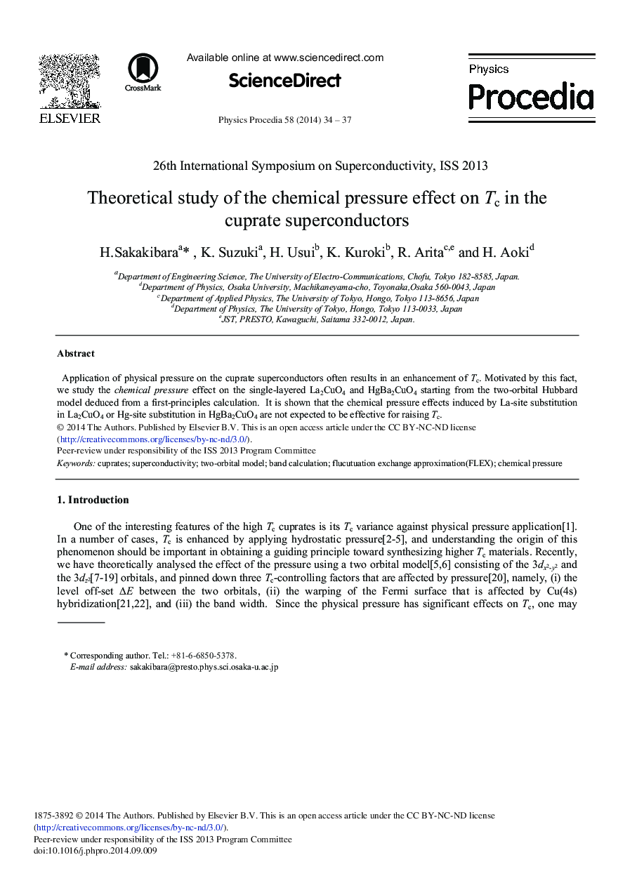 Theoretical Study of the Chemical Pressure Effect on Tc in the Cuprate Superconductors 