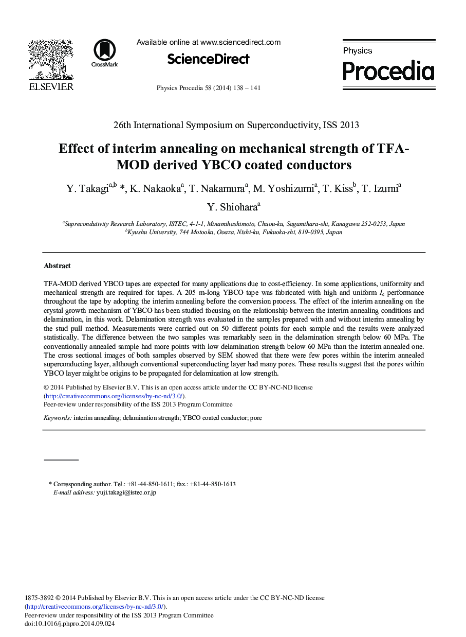 Effect of Interim Annealing on Mechanical Strength of TFA-MOD Derived YBCO Coated Conductors 