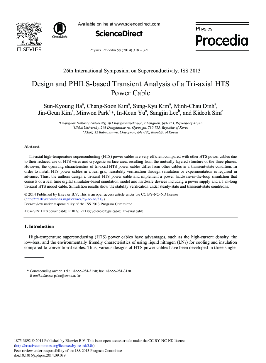 Design and PHILS-based Transient Analysis of a Tri-axial HTS Power Cable 