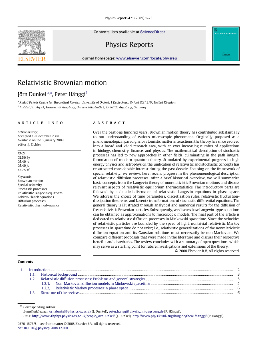 Relativistic Brownian motion