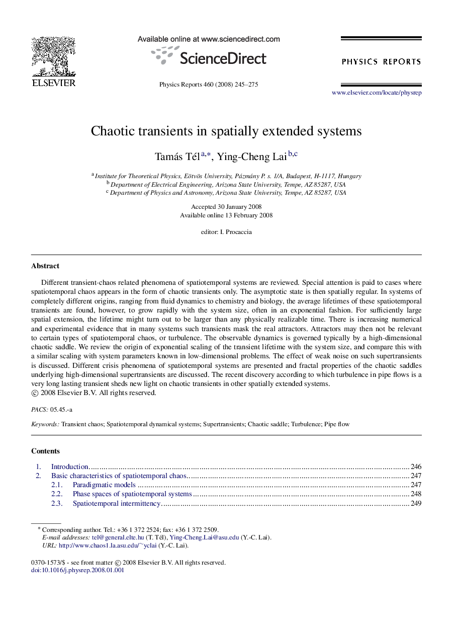 Chaotic transients in spatially extended systems