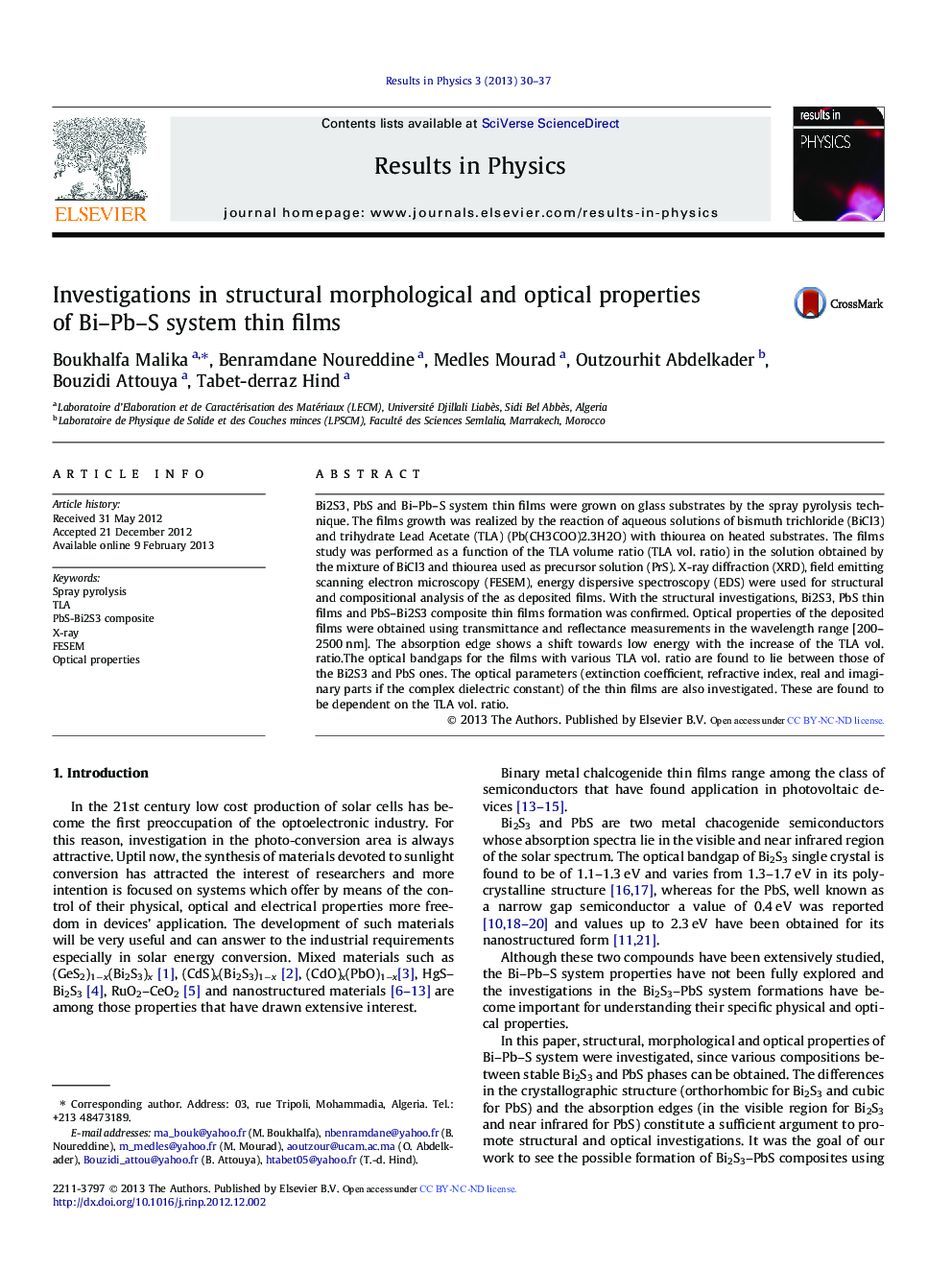 Investigations in structural morphological and optical properties of Bi-Pb-S system thin films