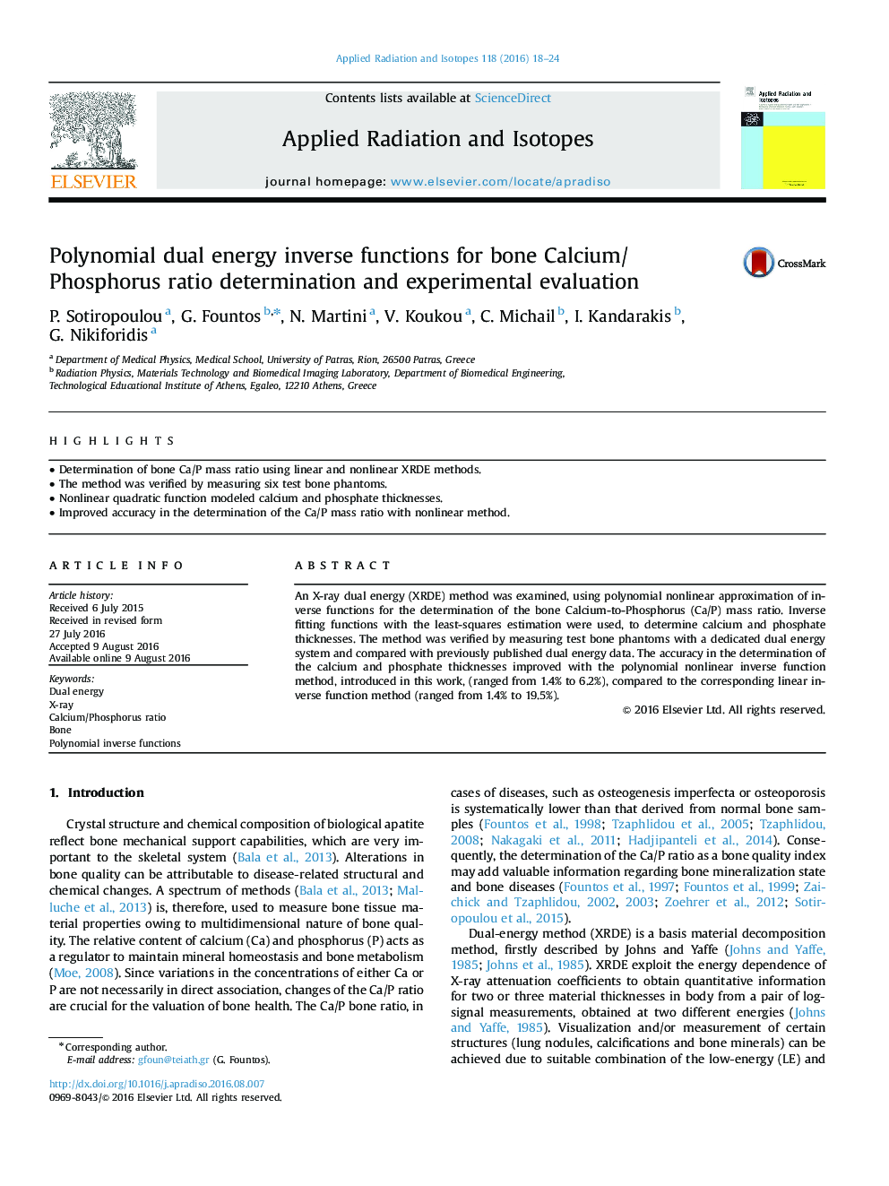 Polynomial dual energy inverse functions for bone Calcium/Phosphorus ratio determination and experimental evaluation