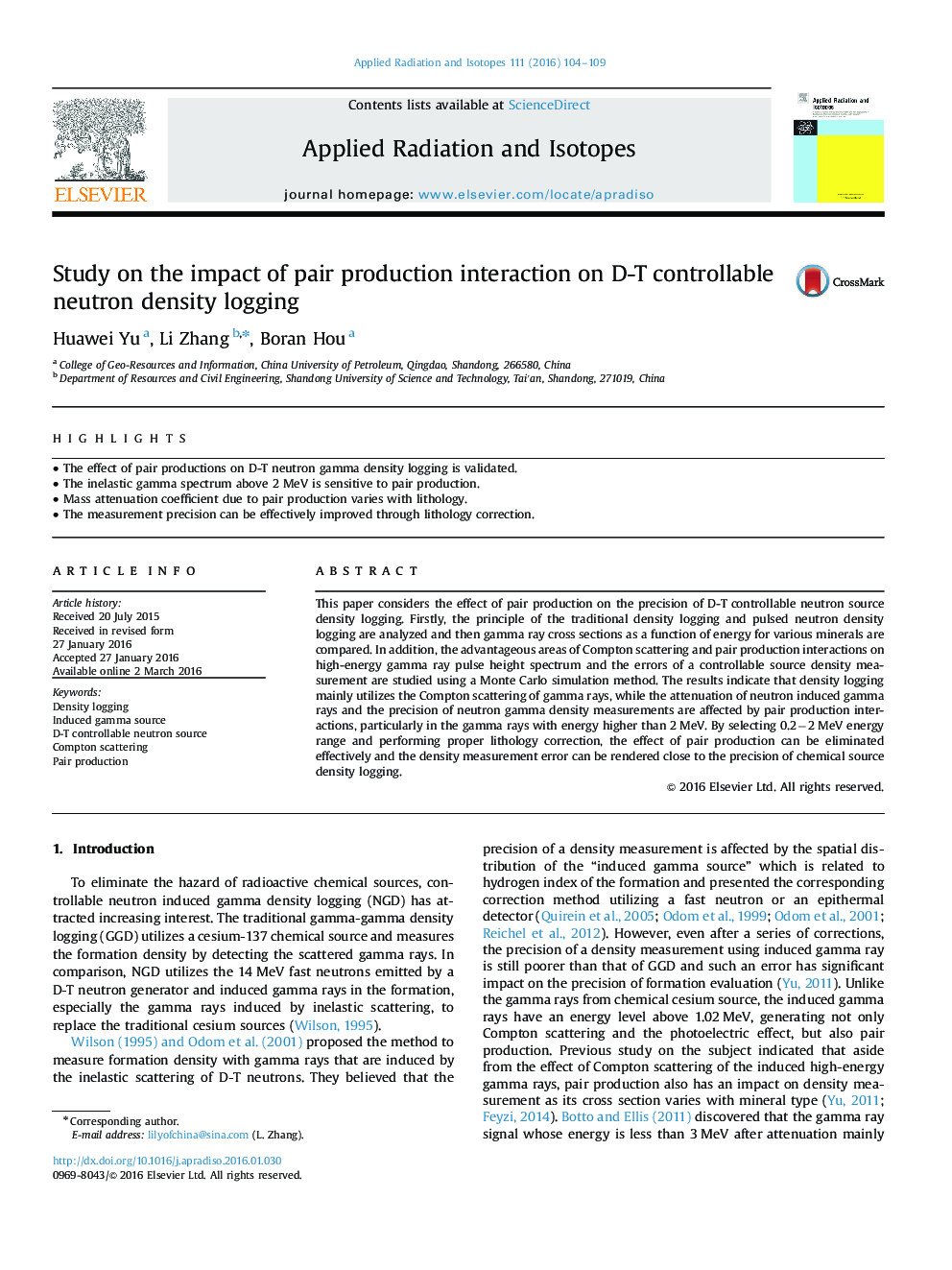 Study on the impact of pair production interaction on D-T controllable neutron density logging