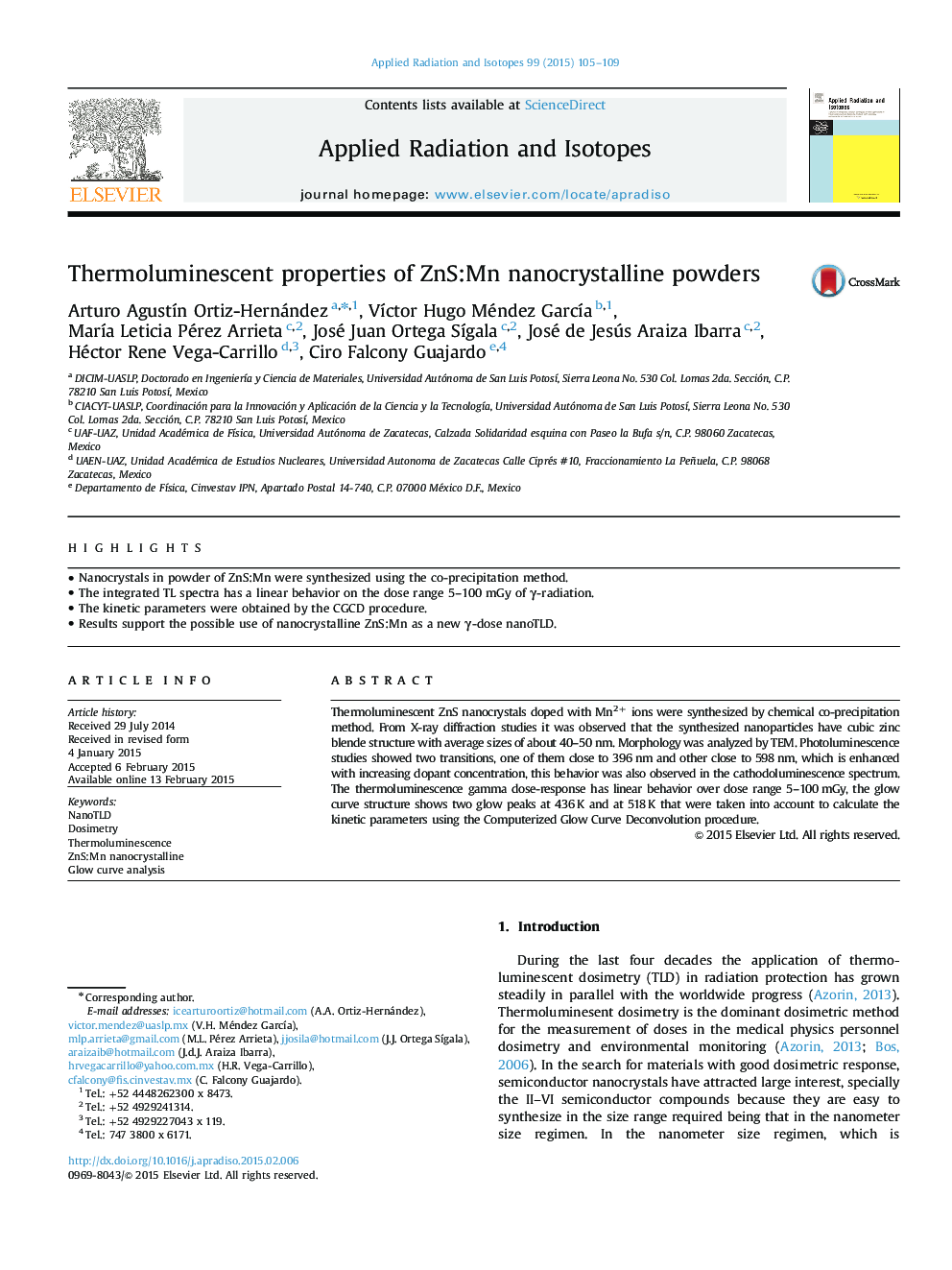 Thermoluminescent properties of ZnS:Mn nanocrystalline powders