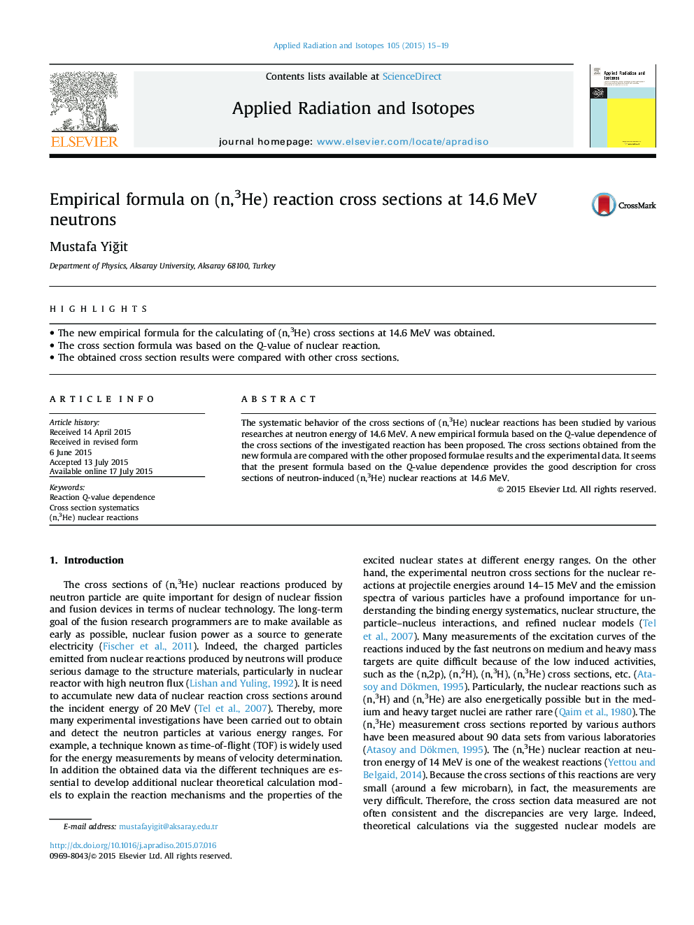 Empirical formula on (n,3He) reaction cross sections at 14.6 MeV neutrons