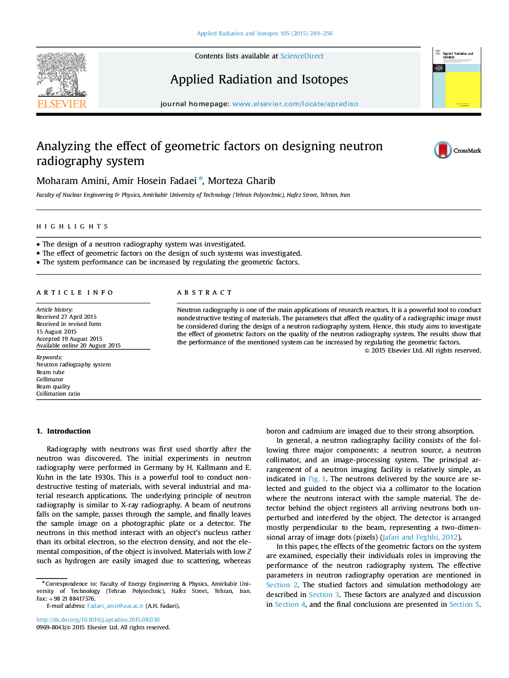 Analyzing the effect of geometric factors on designing neutron radiography system