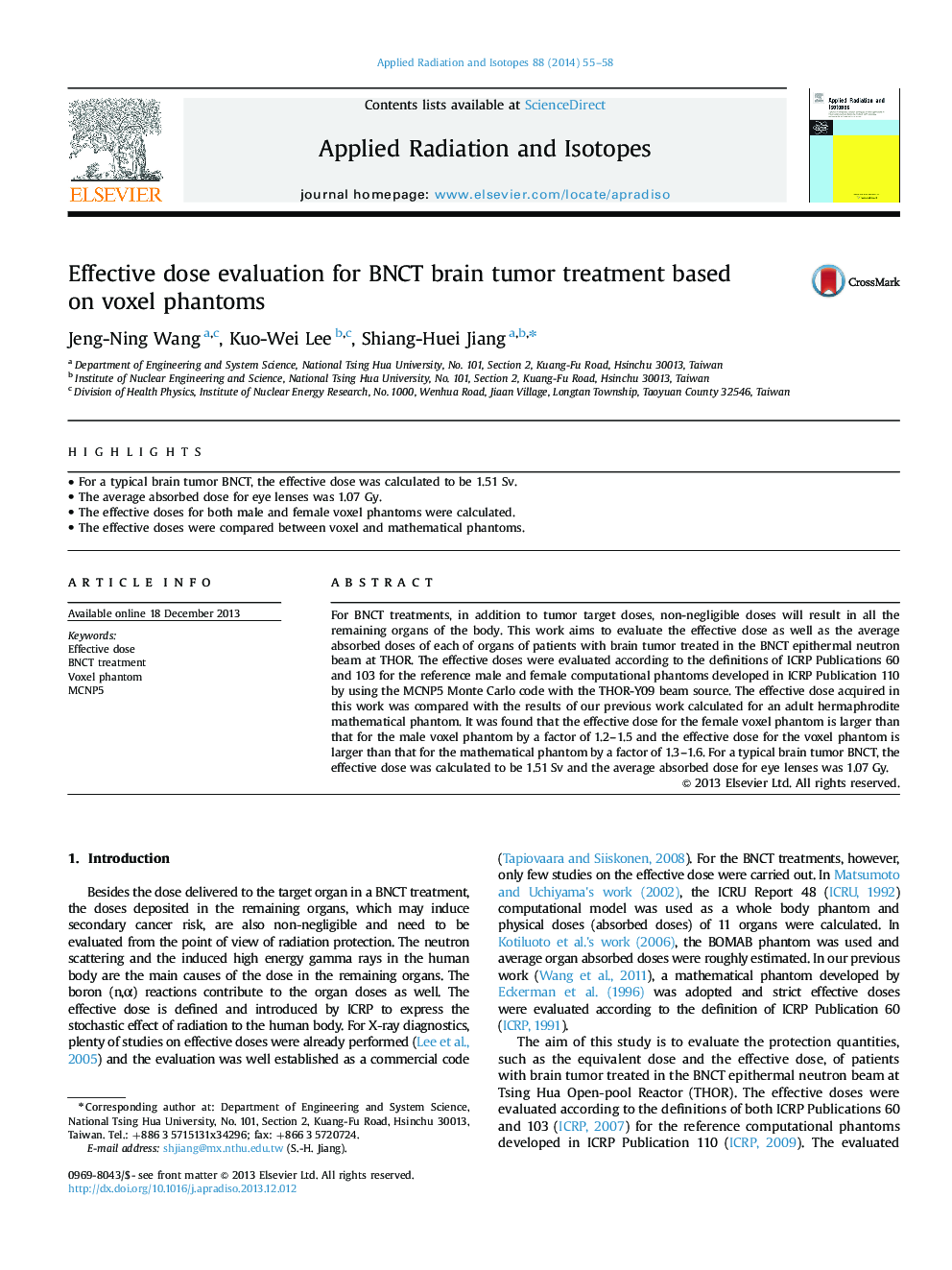 Effective dose evaluation for BNCT brain tumor treatment based on voxel phantoms