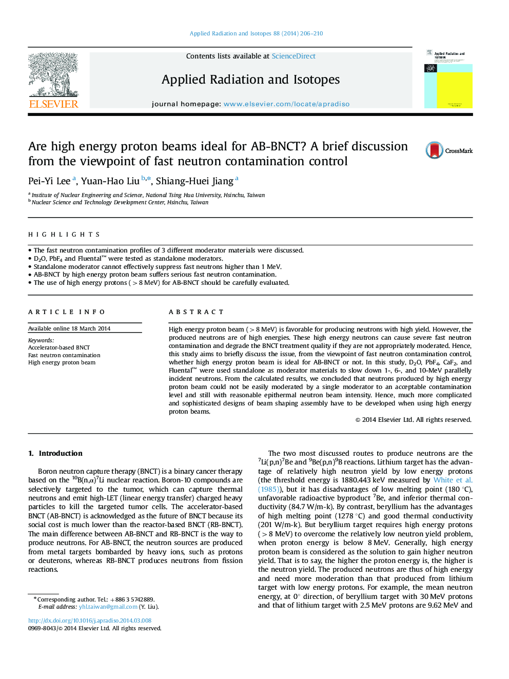 Are high energy proton beams ideal for AB‐BNCT? A brief discussion from the viewpoint of fast neutron contamination control