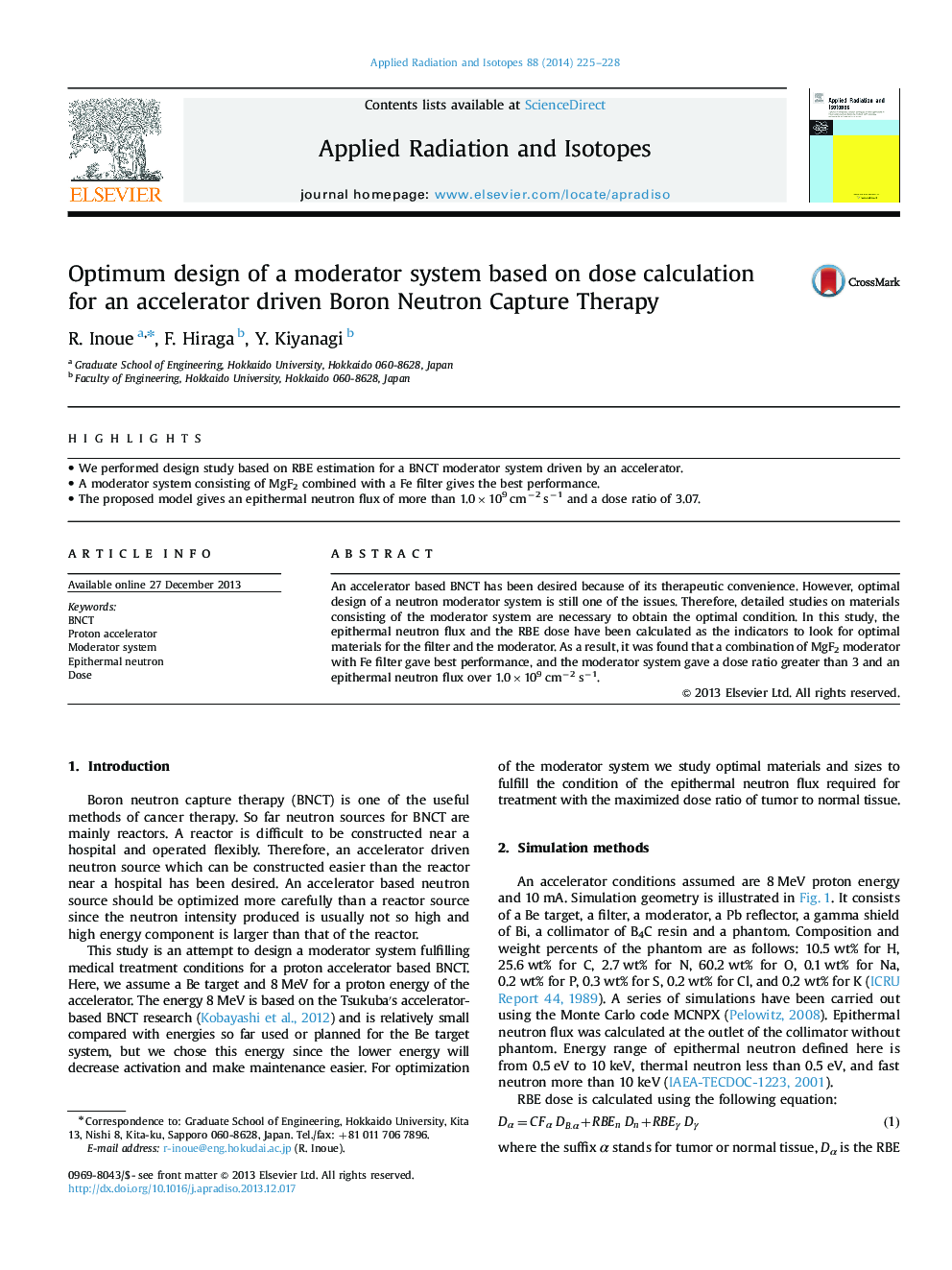 Optimum design of a moderator system based on dose calculation for an accelerator driven Boron Neutron Capture Therapy