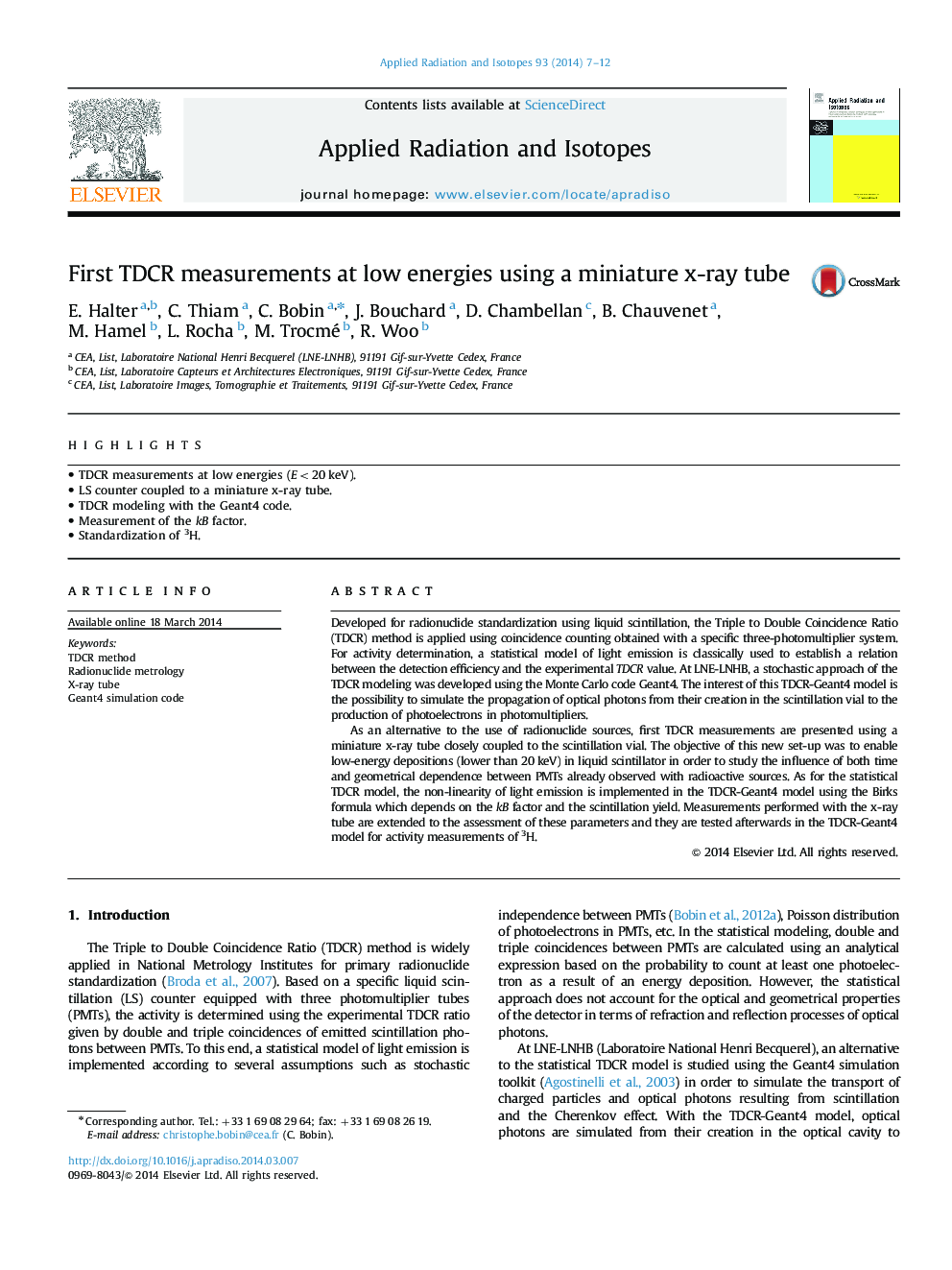 First TDCR measurements at low energies using a miniature x-ray tube