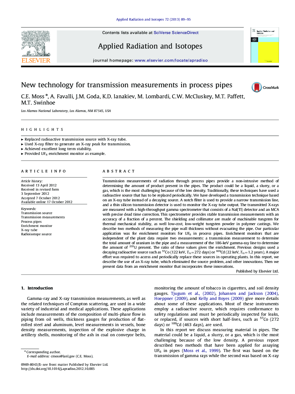 New technology for transmission measurements in process pipes