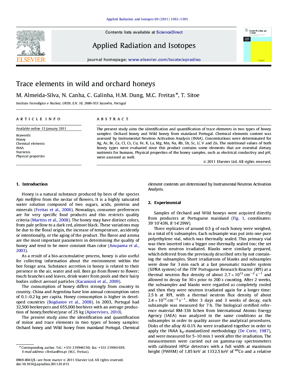 Trace elements in wild and orchard honeys