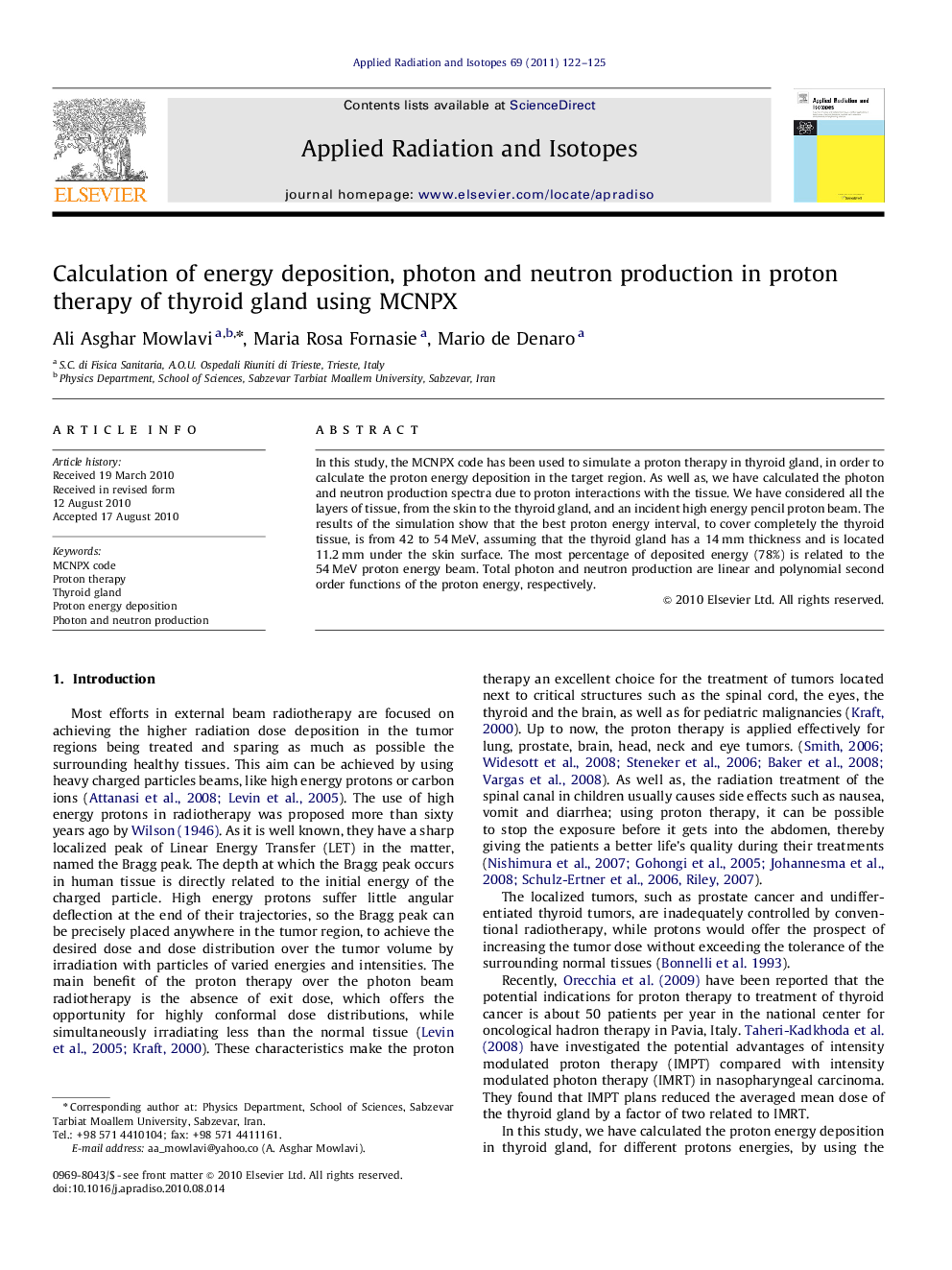 Calculation of energy deposition, photon and neutron production in proton therapy of thyroid gland using MCNPX