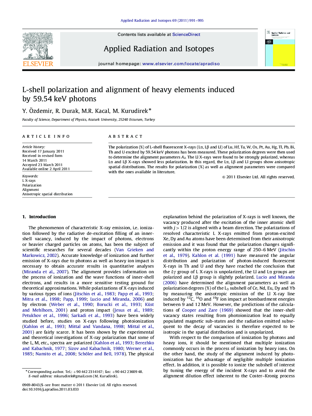 L-shell polarization and alignment of heavy elements induced by 59.54 keV photons