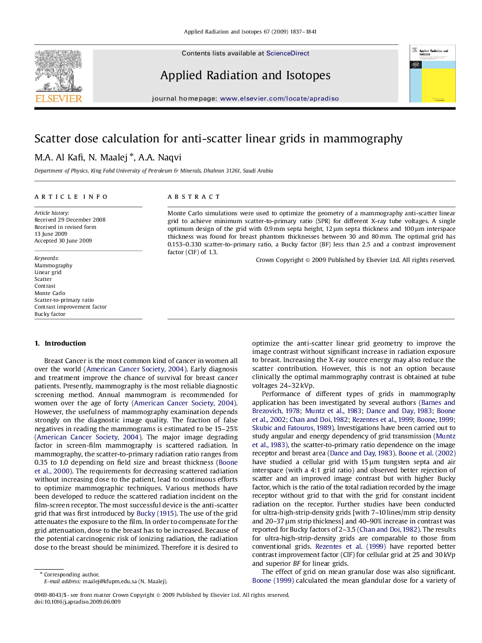 Scatter dose calculation for anti-scatter linear grids in mammography