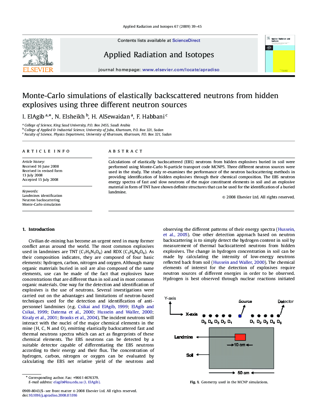 Monte-Carlo simulations of elastically backscattered neutrons from hidden explosives using three different neutron sources