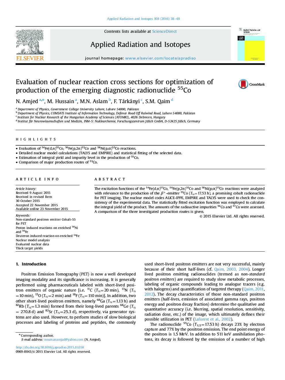 Evaluation of nuclear reaction cross sections for optimization of production of the emerging diagnostic radionuclide 55Co