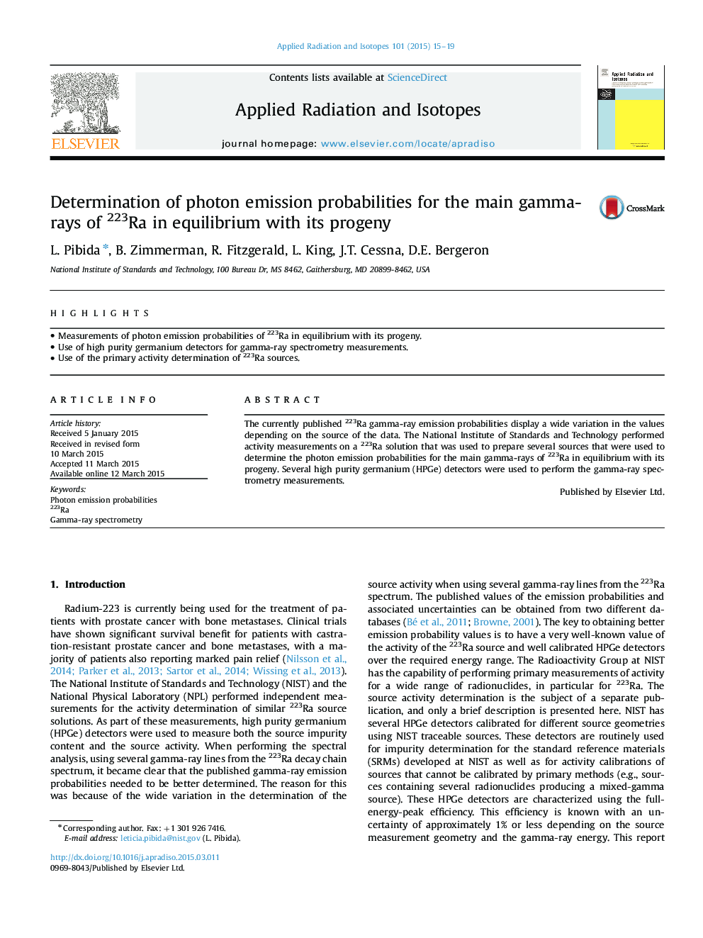 Determination of photon emission probabilities for the main gamma-rays of 223Ra in equilibrium with its progeny