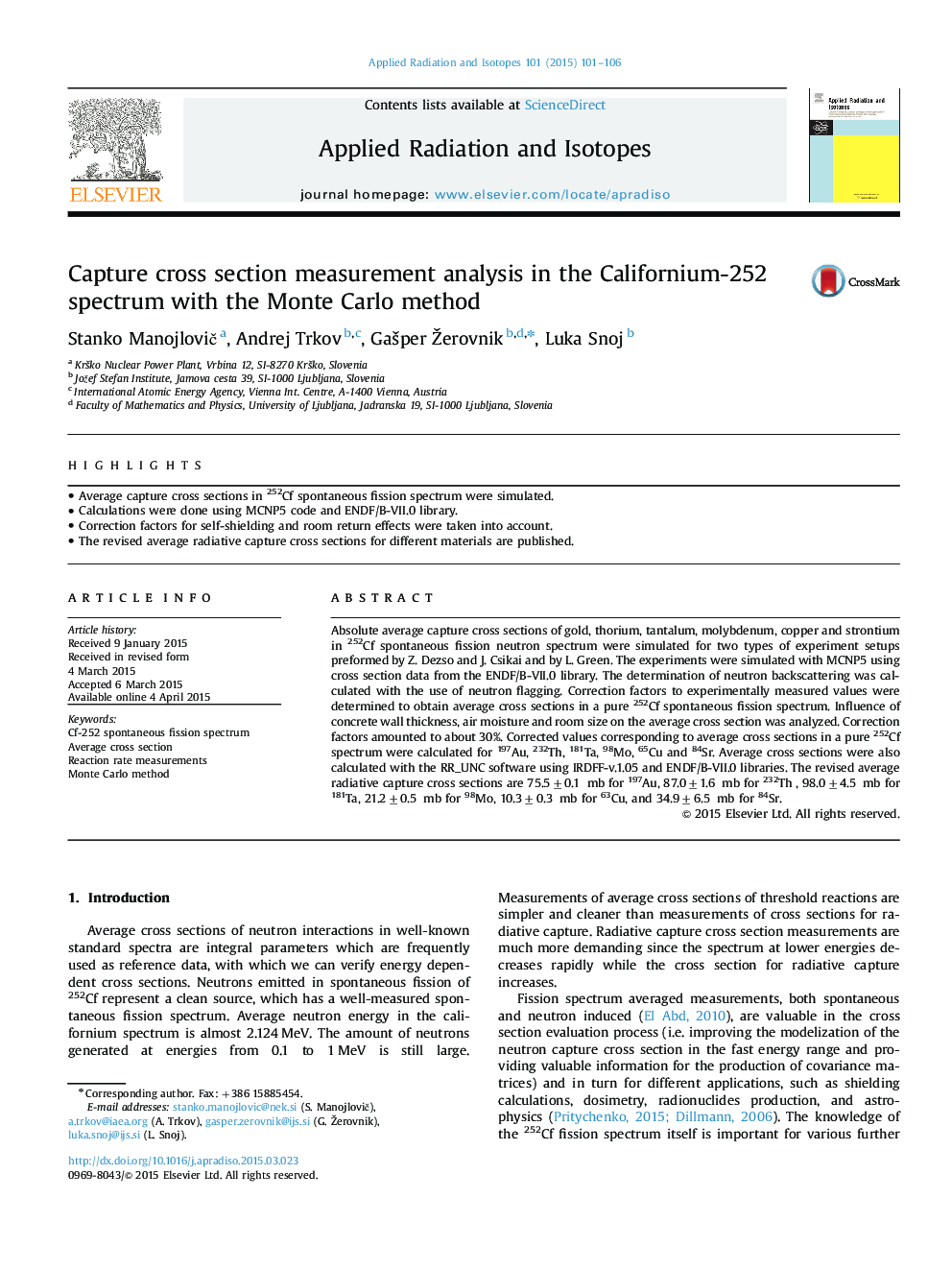 Capture cross section measurement analysis in the Californium-252 spectrum with the Monte Carlo method