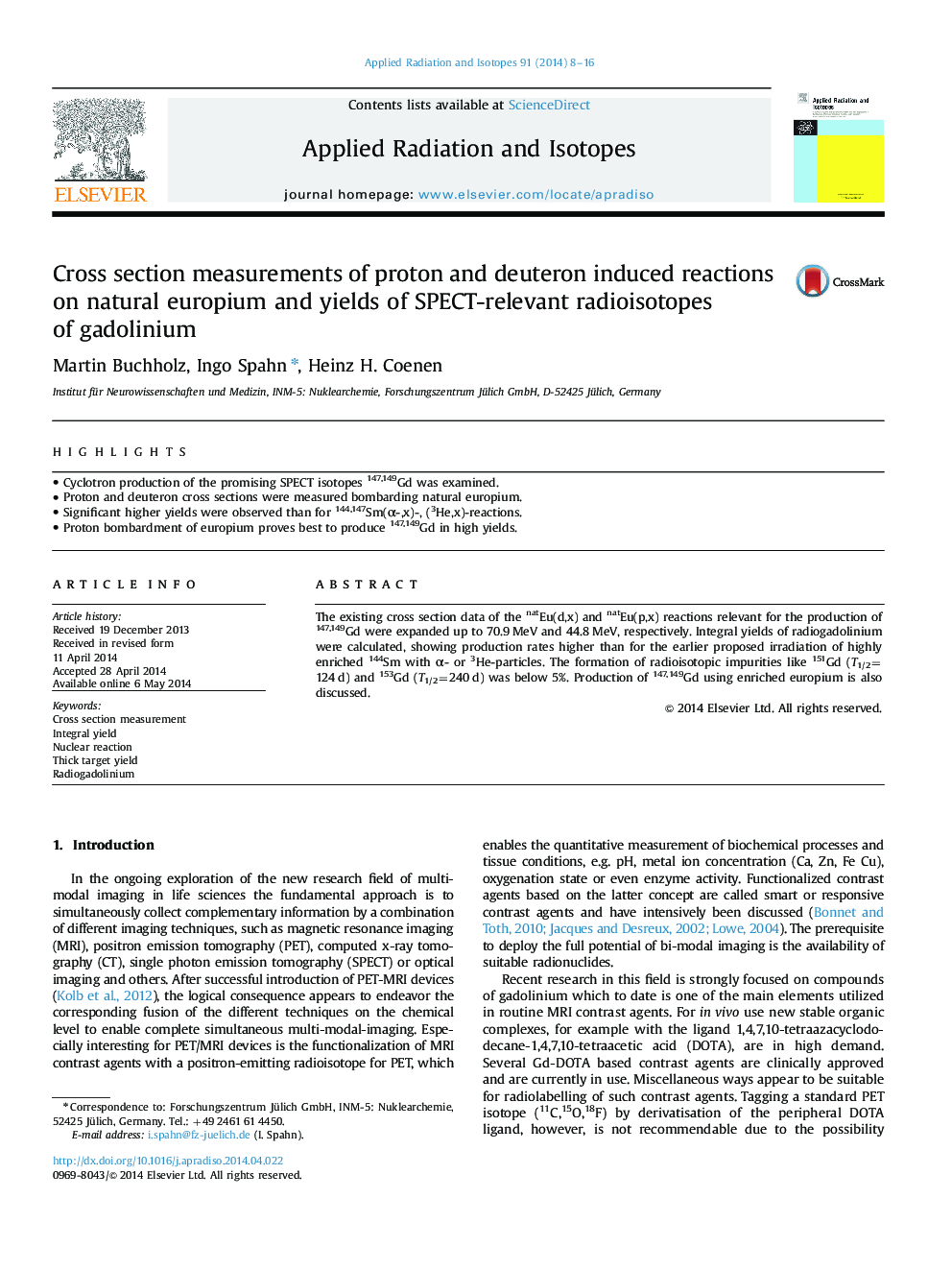 Cross section measurements of proton and deuteron induced reactions on natural europium and yields of SPECT-relevant radioisotopes of gadolinium