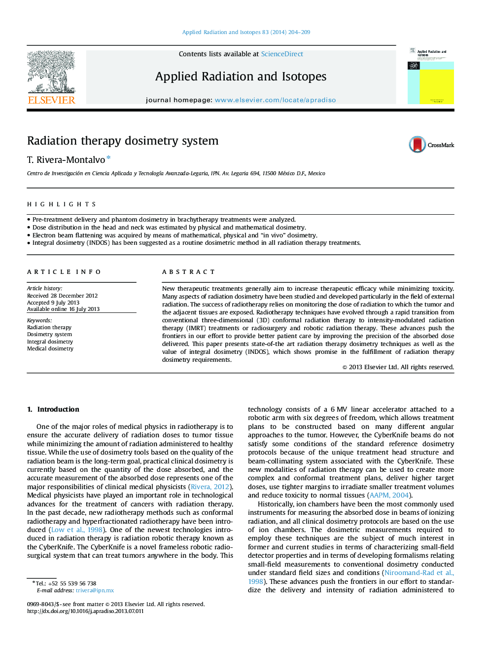 Radiation therapy dosimetry system