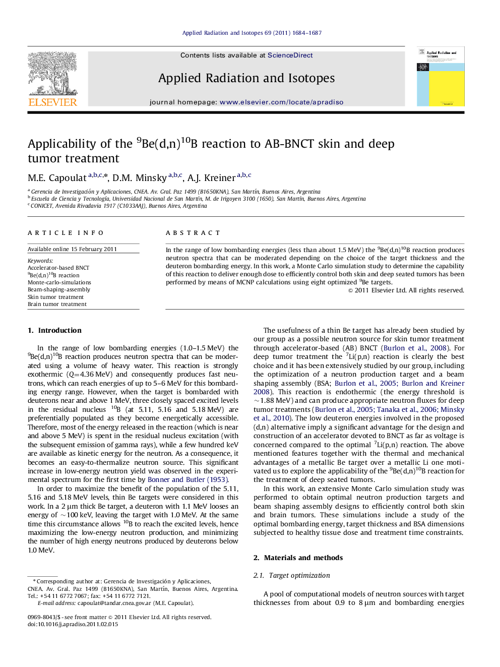 Applicability of the 9Be(d,n)10B reaction to AB-BNCT skin and deep tumor treatment