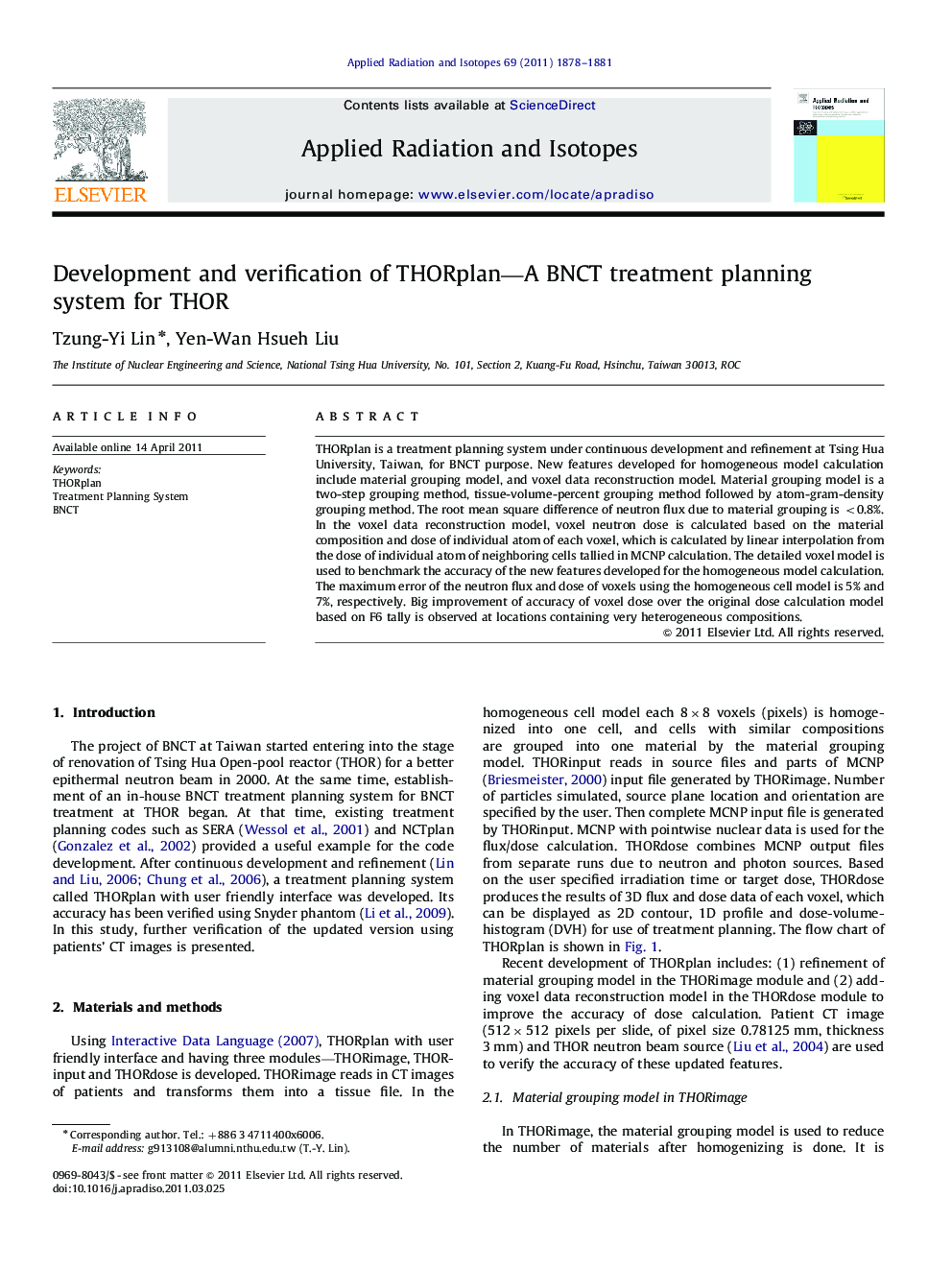 Development and verification of THORplan—A BNCT treatment planning system for THOR