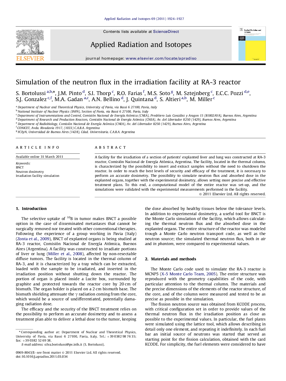 Simulation of the neutron flux in the irradiation facility at RA-3 reactor