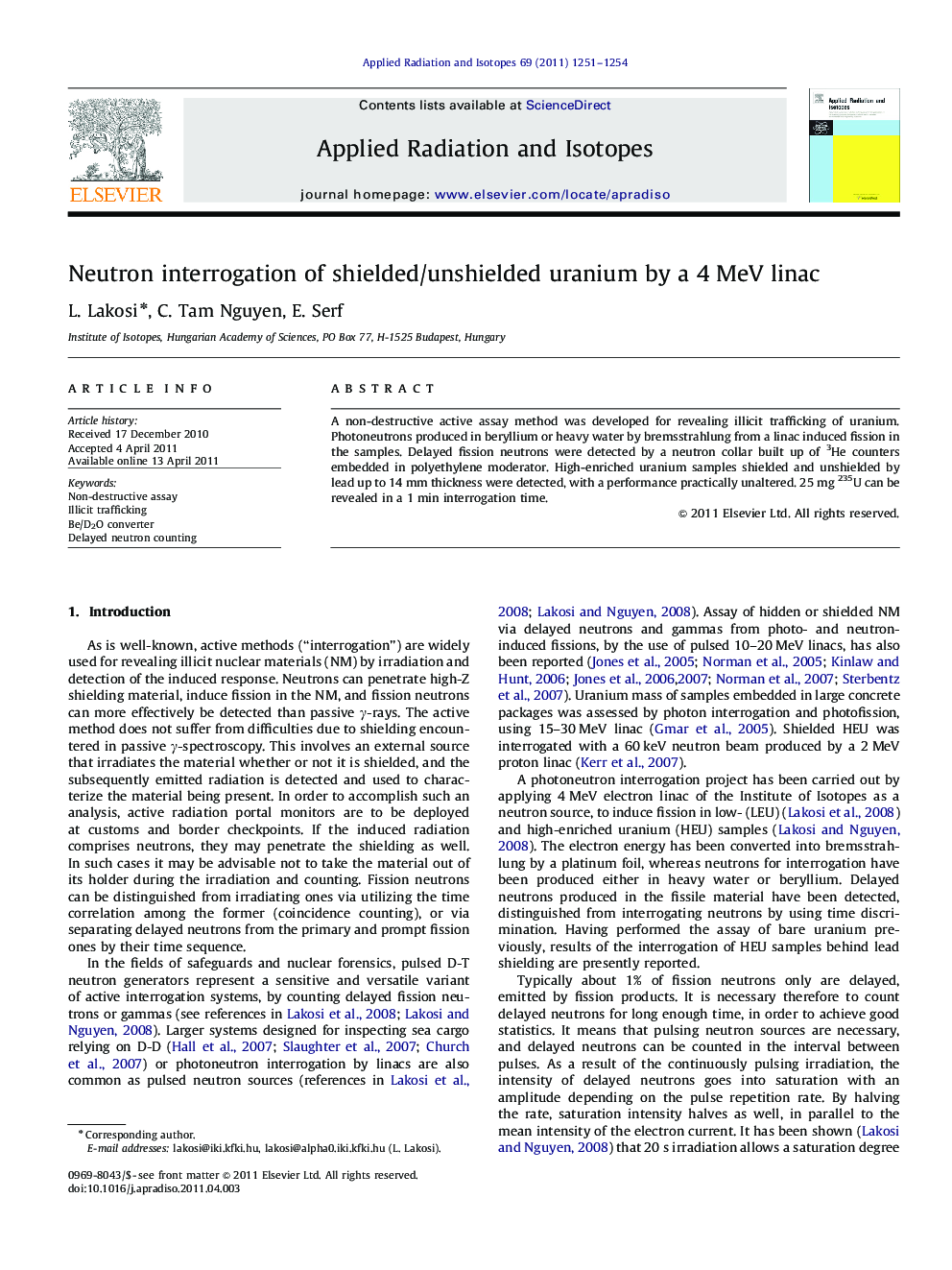 Neutron interrogation of shielded/unshielded uranium by a 4 MeV linac