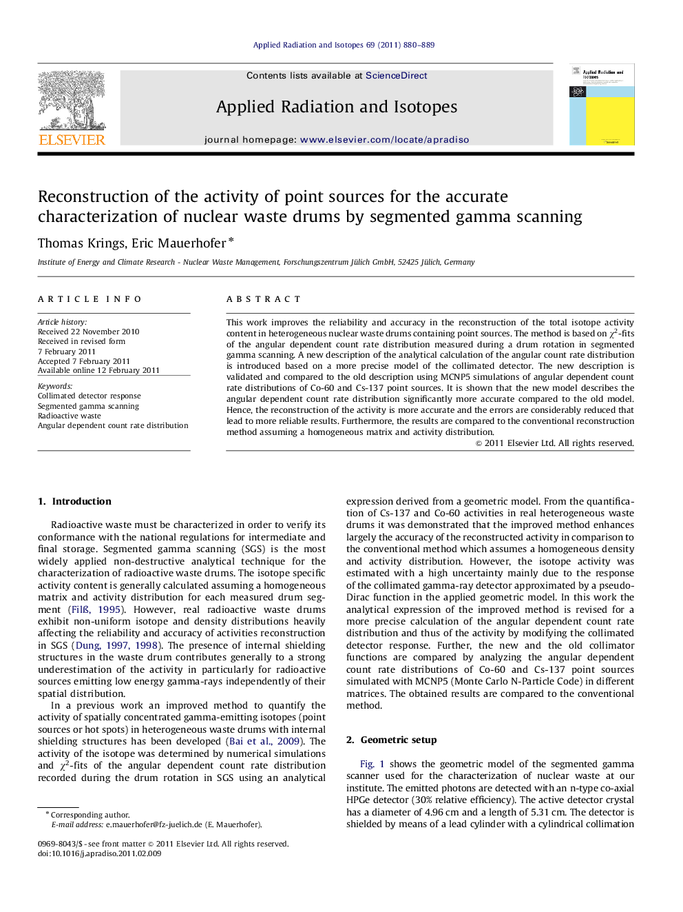 Reconstruction of the activity of point sources for the accurate characterization of nuclear waste drums by segmented gamma scanning