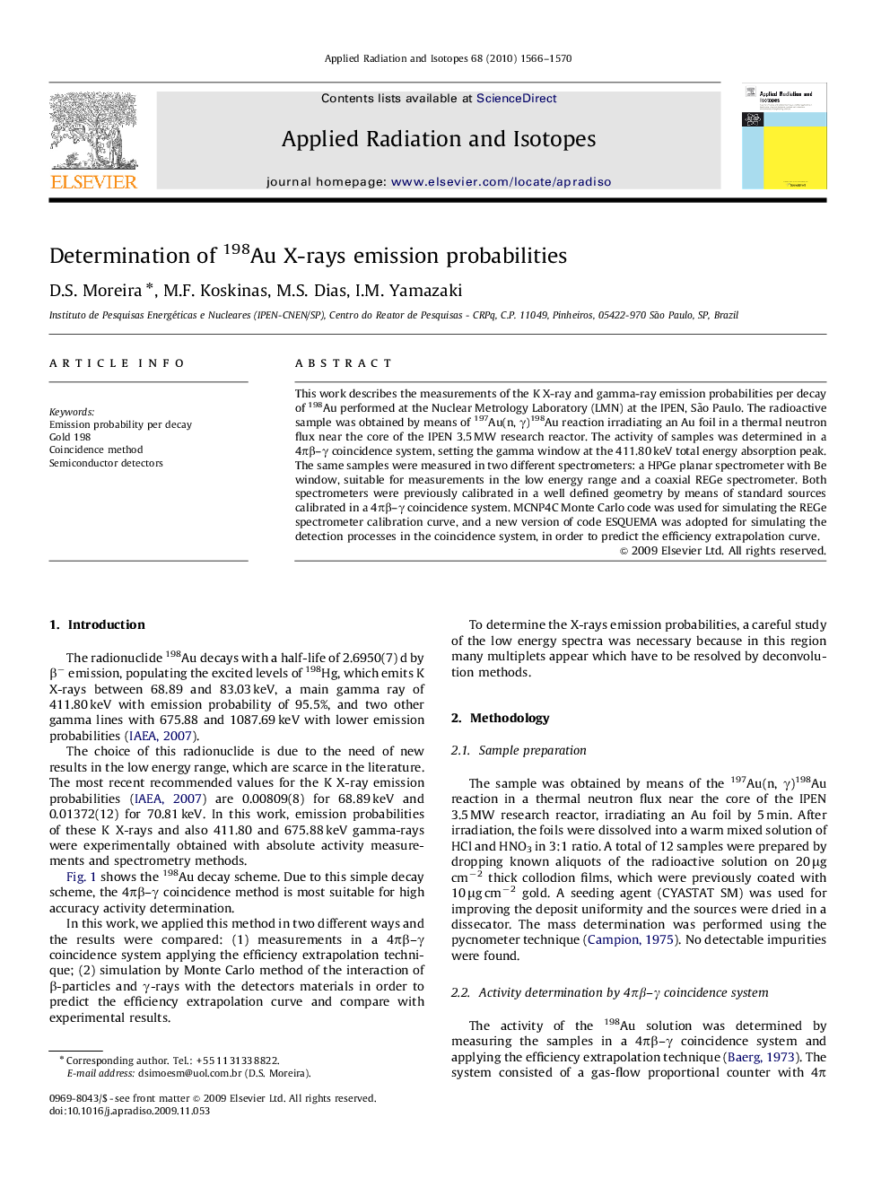 Determination of 198Au X-rays emission probabilities