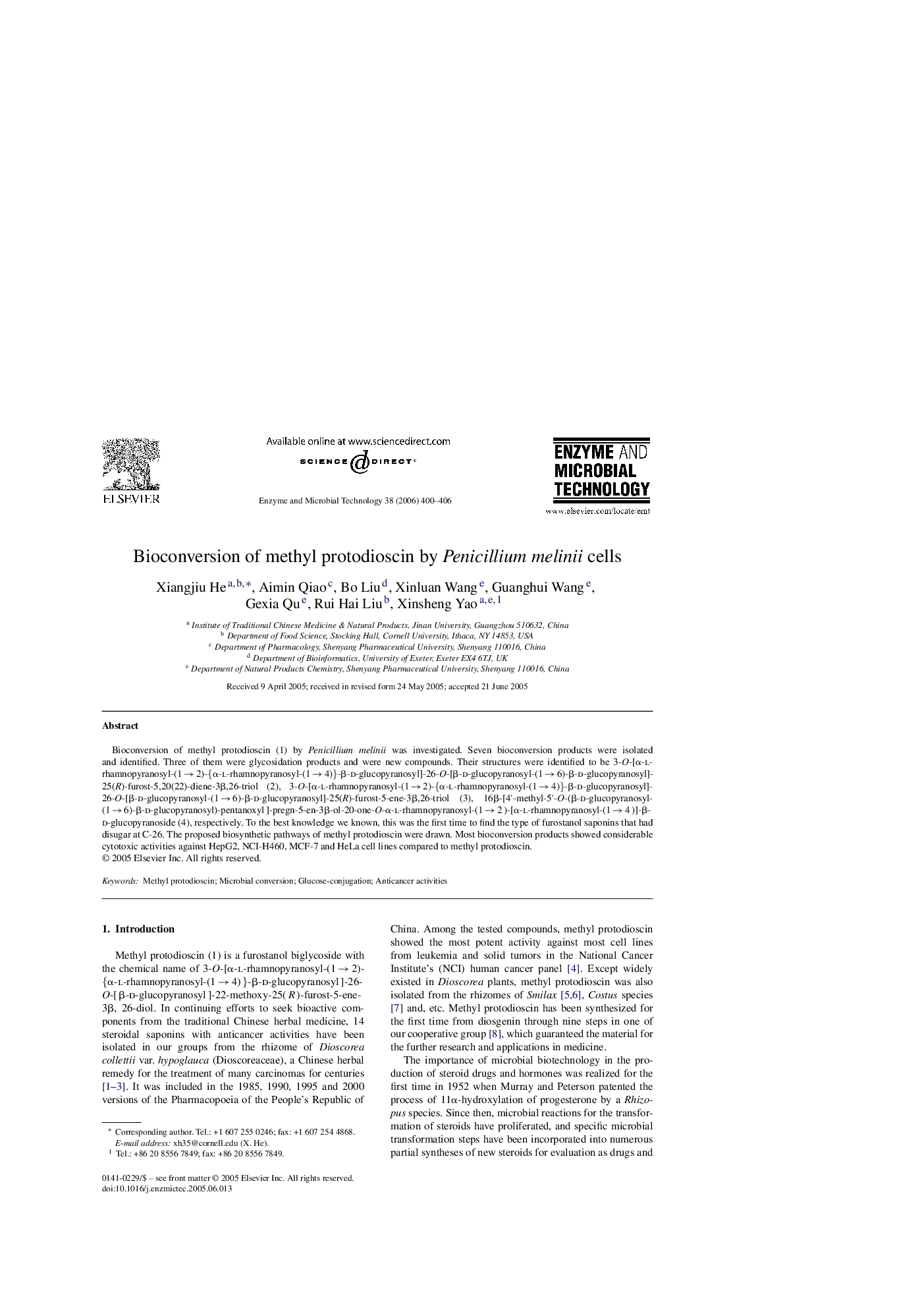 Bioconversion of methyl protodioscin by Penicillium melinii cells