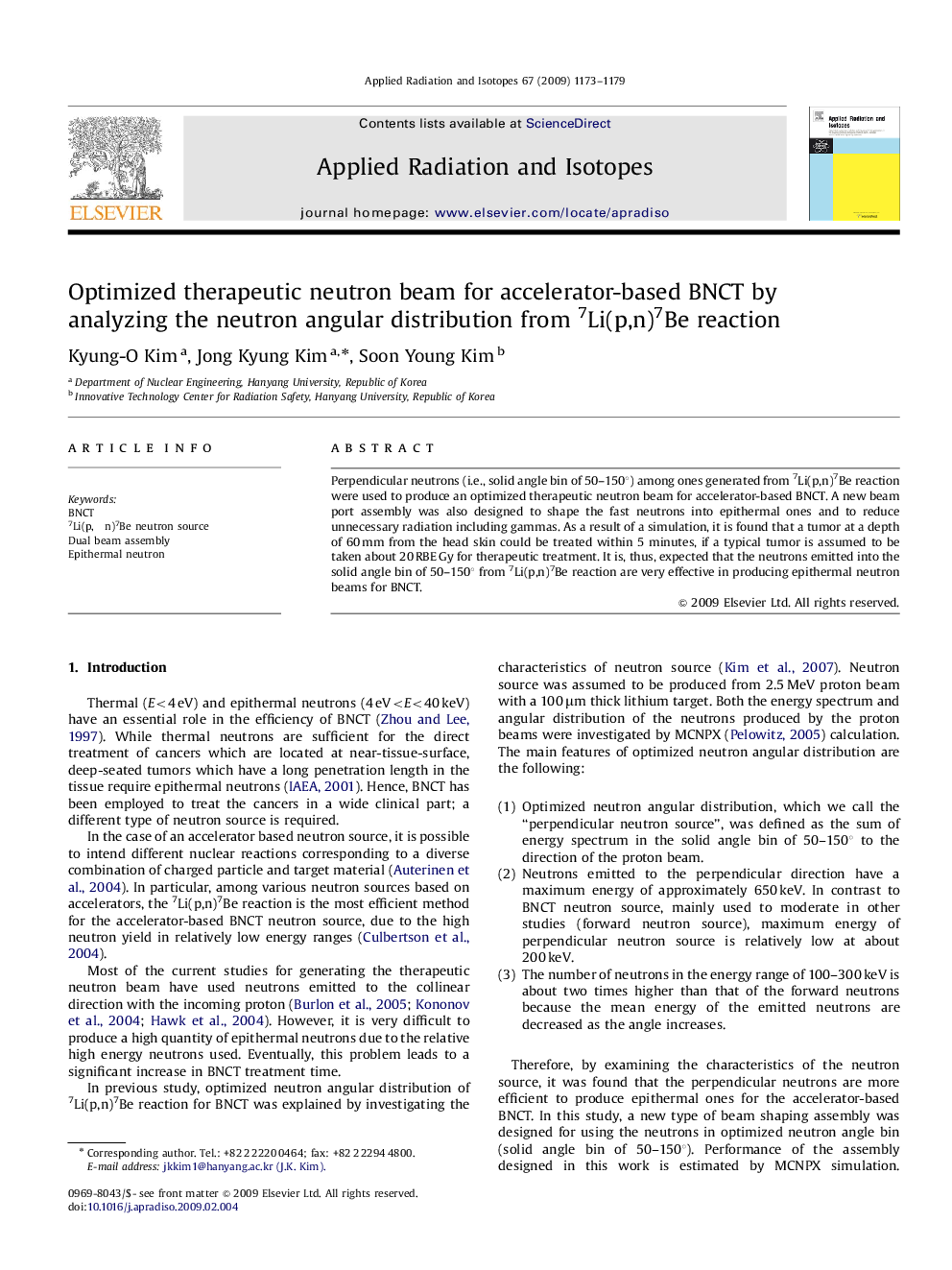 Optimized therapeutic neutron beam for accelerator-based BNCT by analyzing the neutron angular distribution from 7Li(p,n)7Be reaction