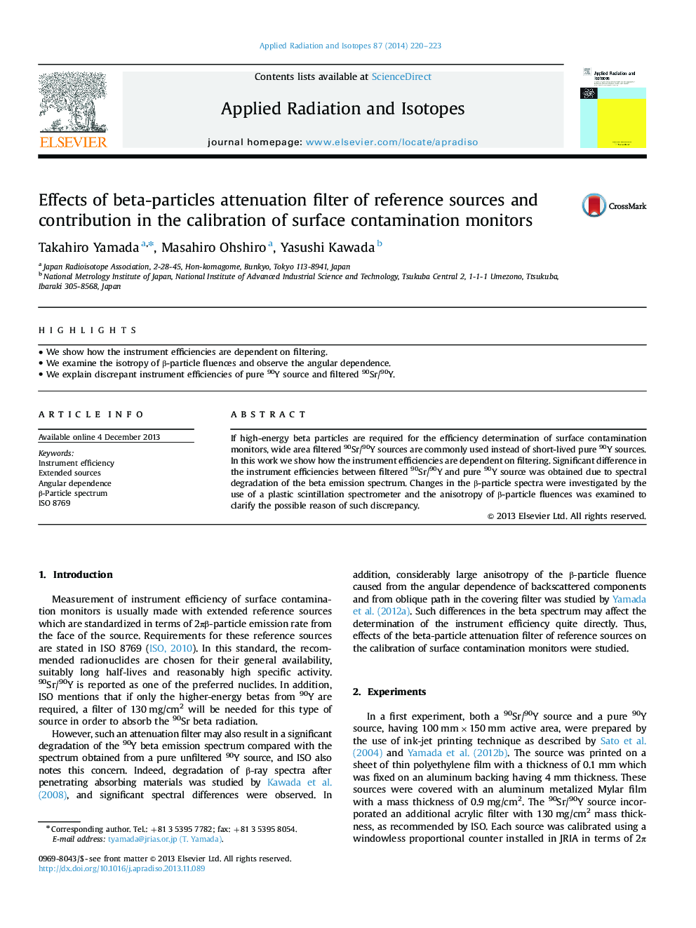 Effects of beta-particles attenuation filter of reference sources and contribution in the calibration of surface contamination monitors